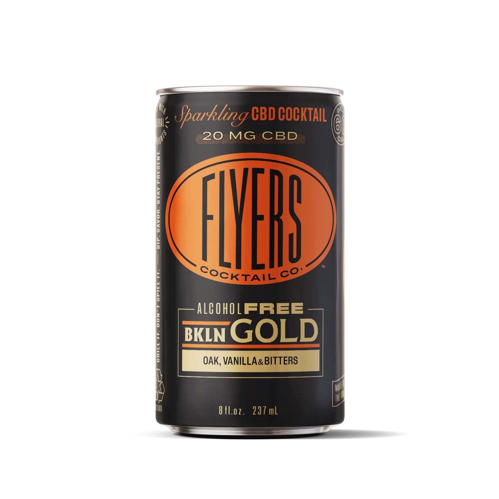 Flyer's Cocktail Co. 20mg CBD Non-Alc BKLN Gold Highball 8oz Can