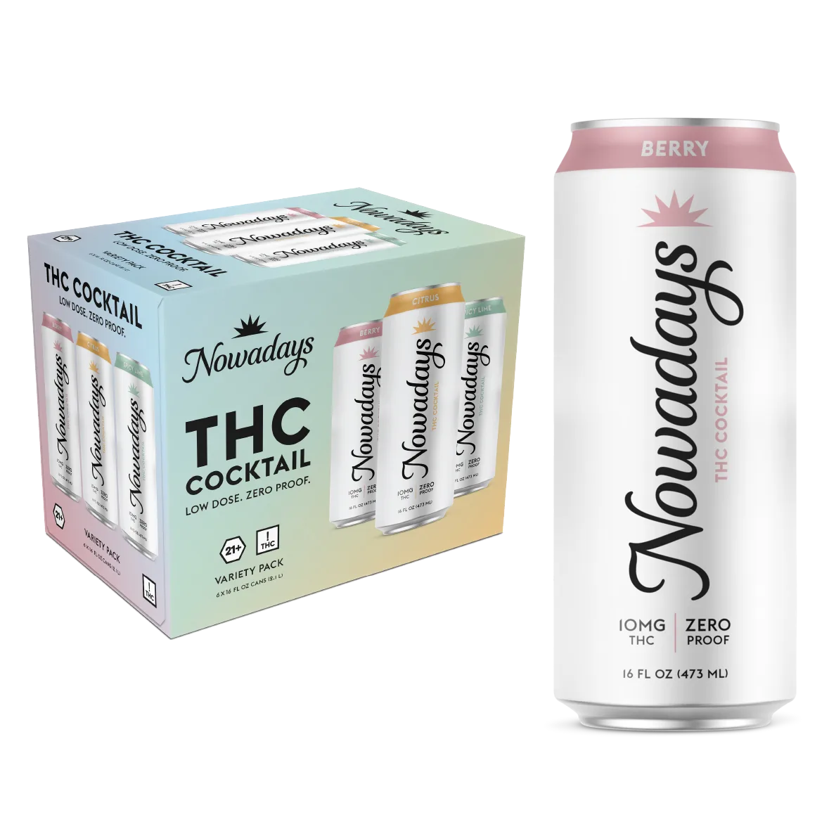 Nowadays Variety Pack 10MG THC Drink 6pk 16oz Cans