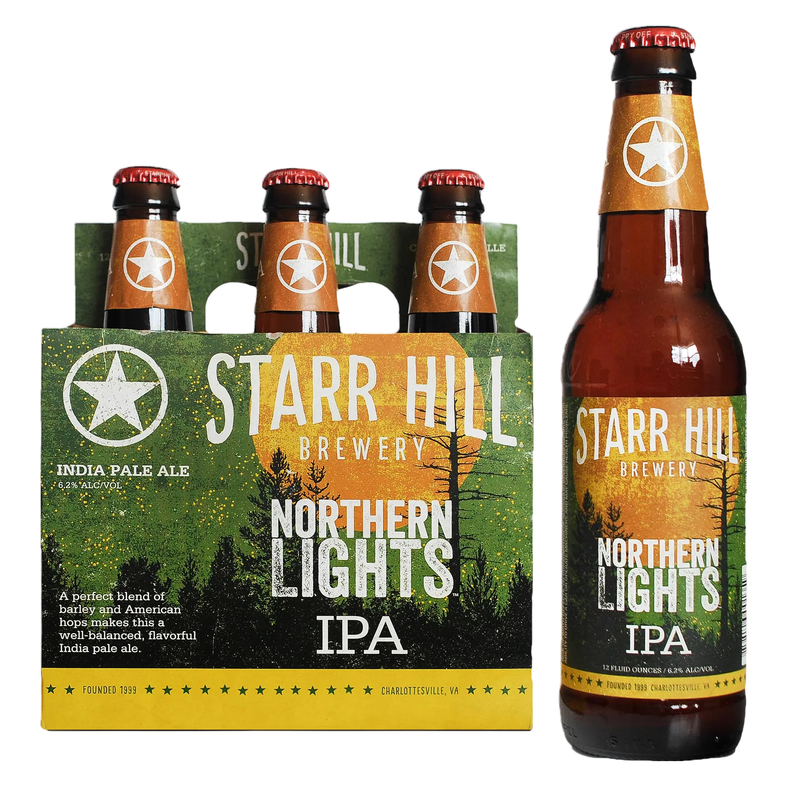 Starr Hill Northern Lights IPA 6pk Btl 6.2% ABV