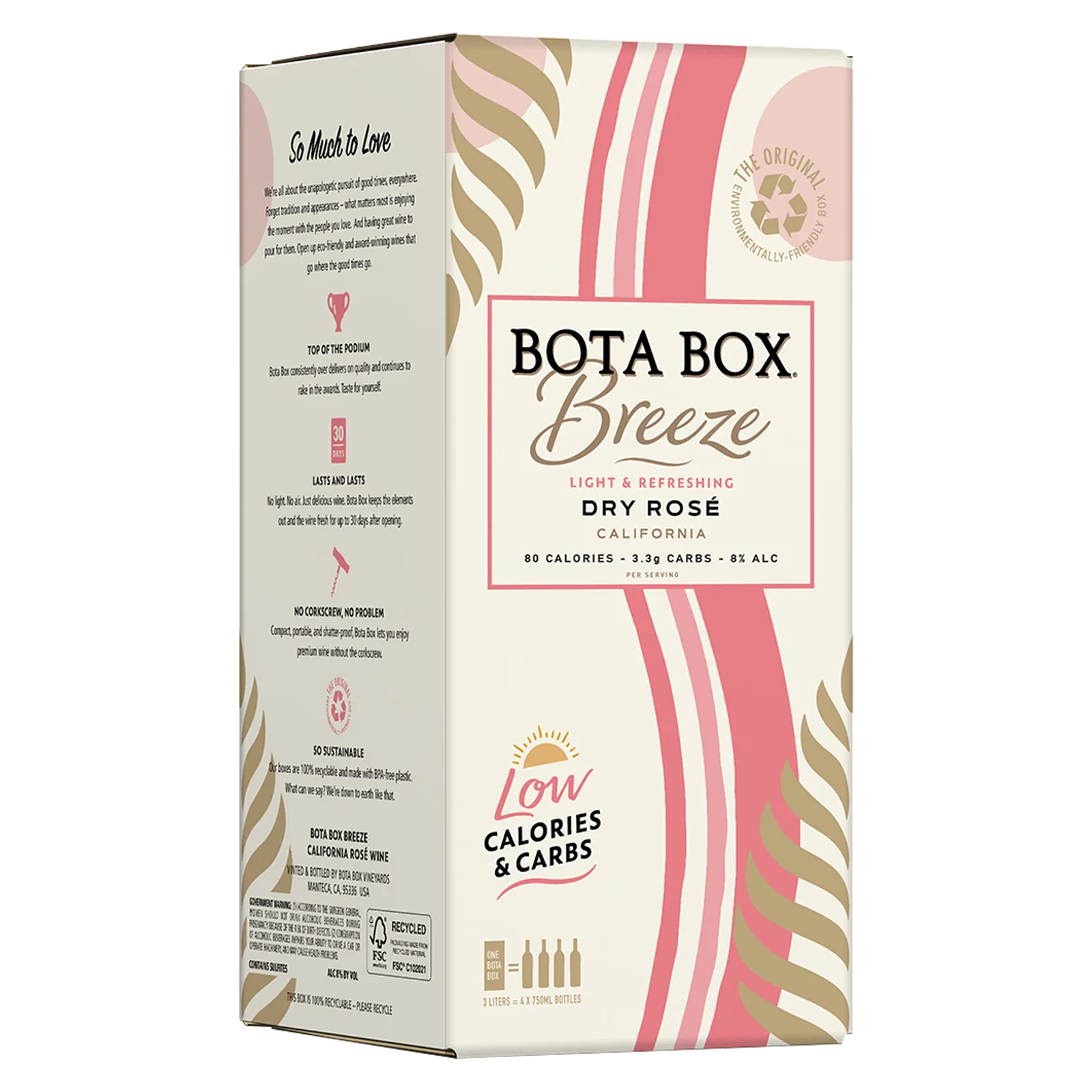 Bota Breeze Dry Rose 3 L Box
