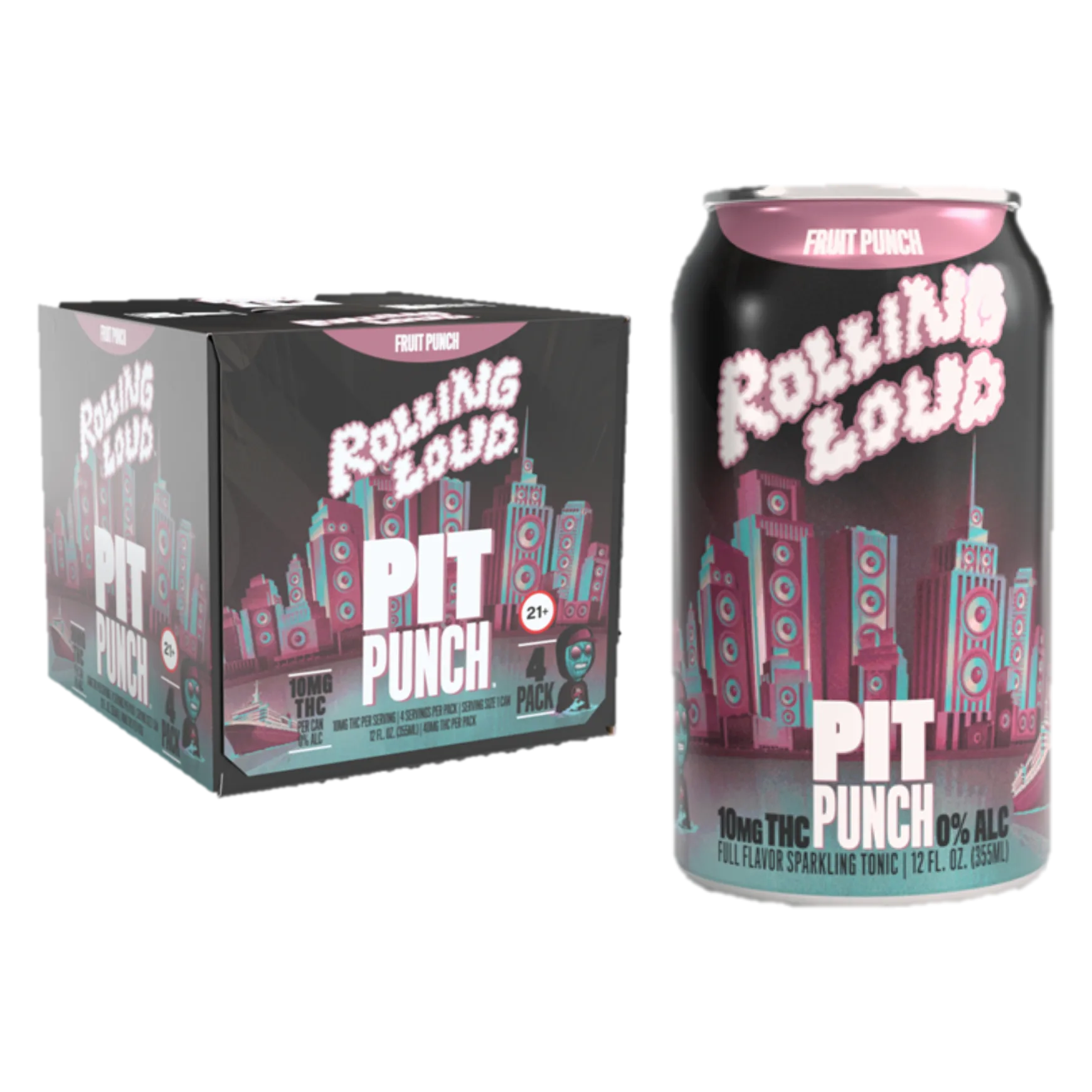Cheech & Chong x Rolling Loud 10mg THC Fruit Punch Pit Punch 4pk Can