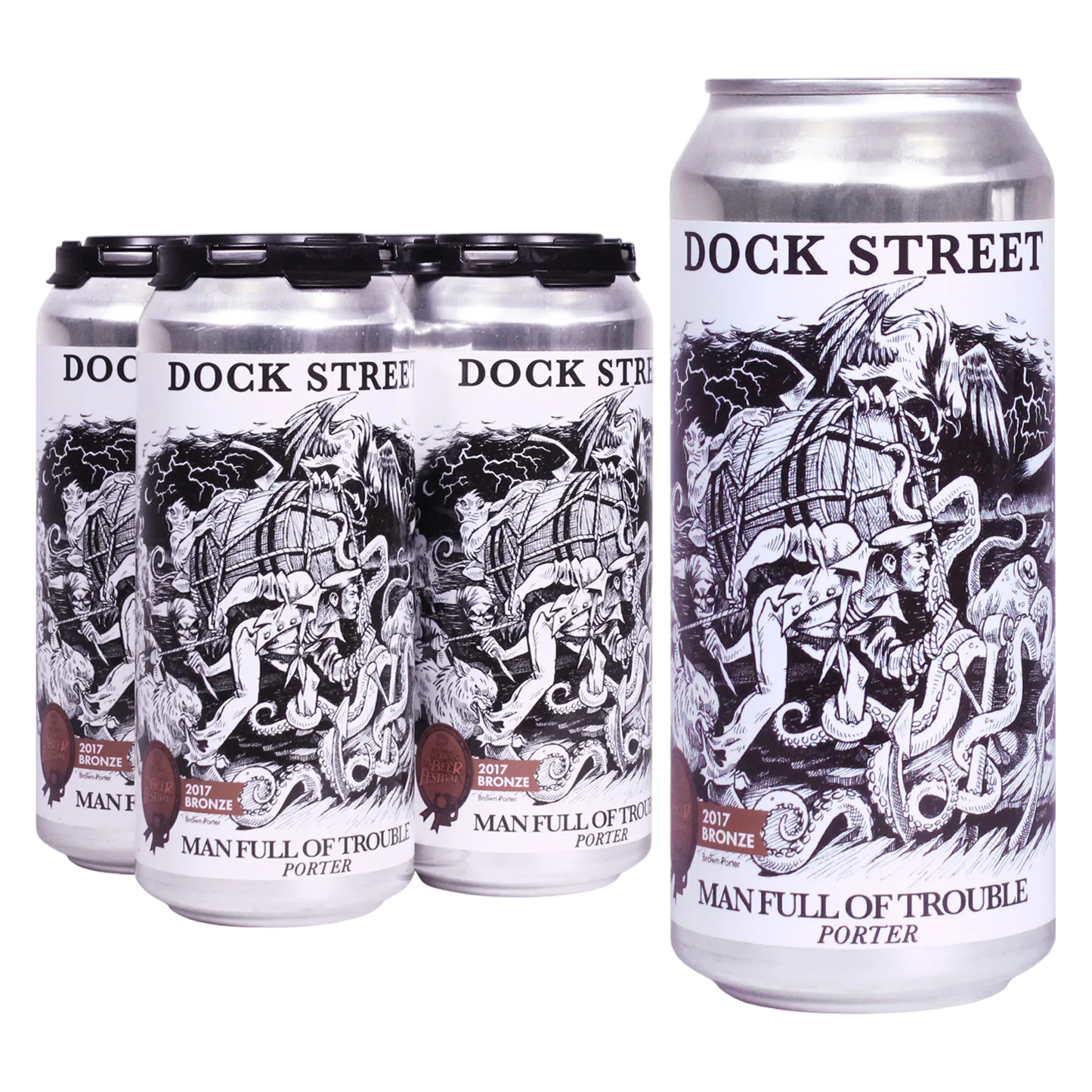 Dock Street Man Full of Trouble 4 Pack 16 oz Cans