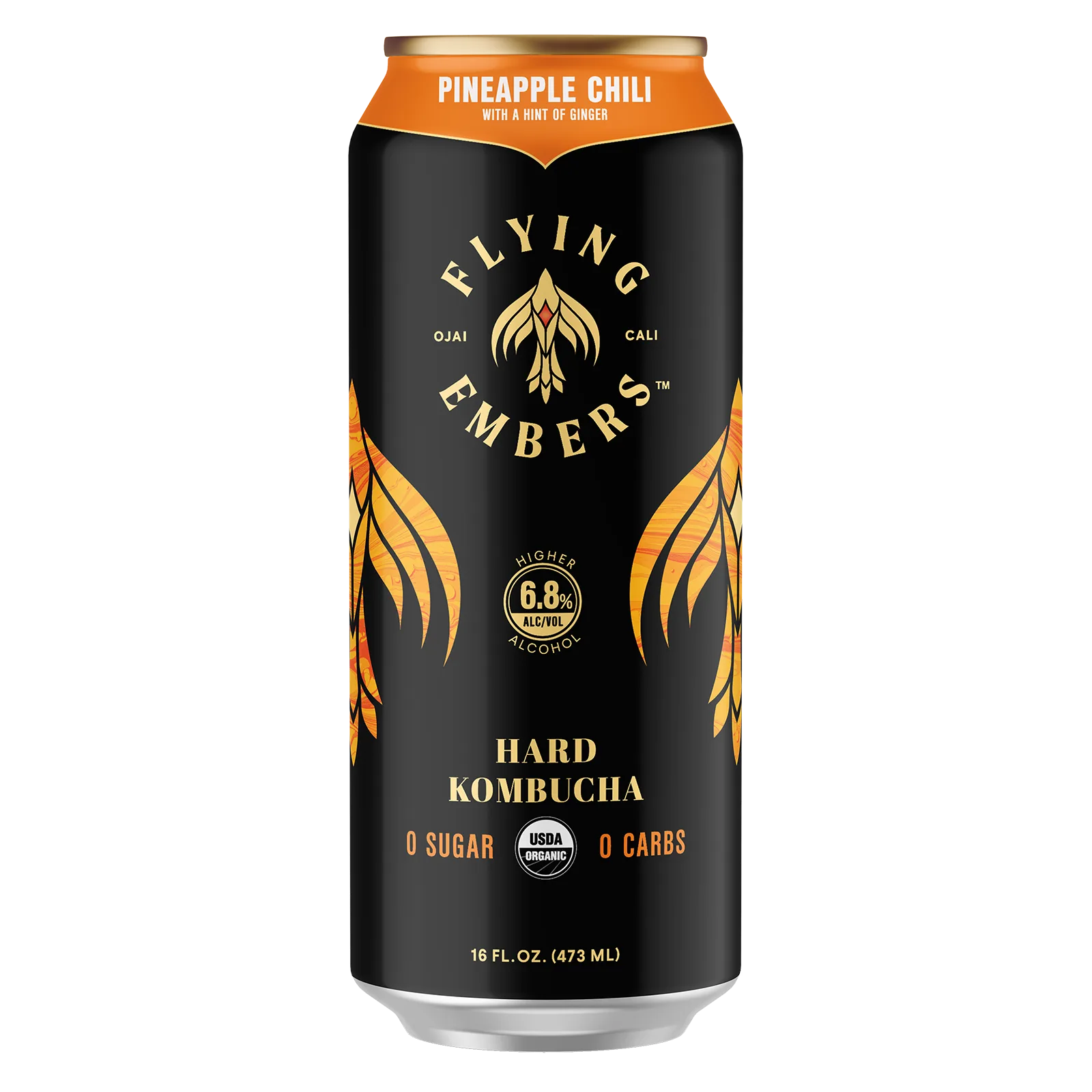 Flying Embers Pineapple Chili Hard Kombucha Single 16oz Can
