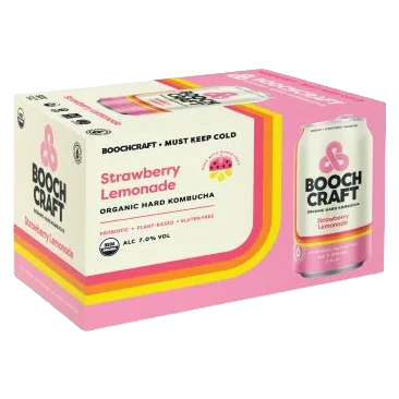 Boochcraft Strawberry Lemonade Hard Kombucha 6pk 12oz Cans