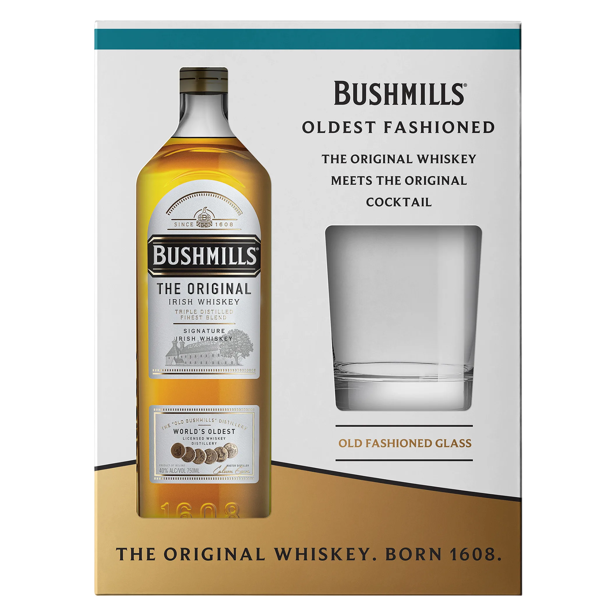 Bushmills Original with Rock Glass Irish Whiskey (80 Proof