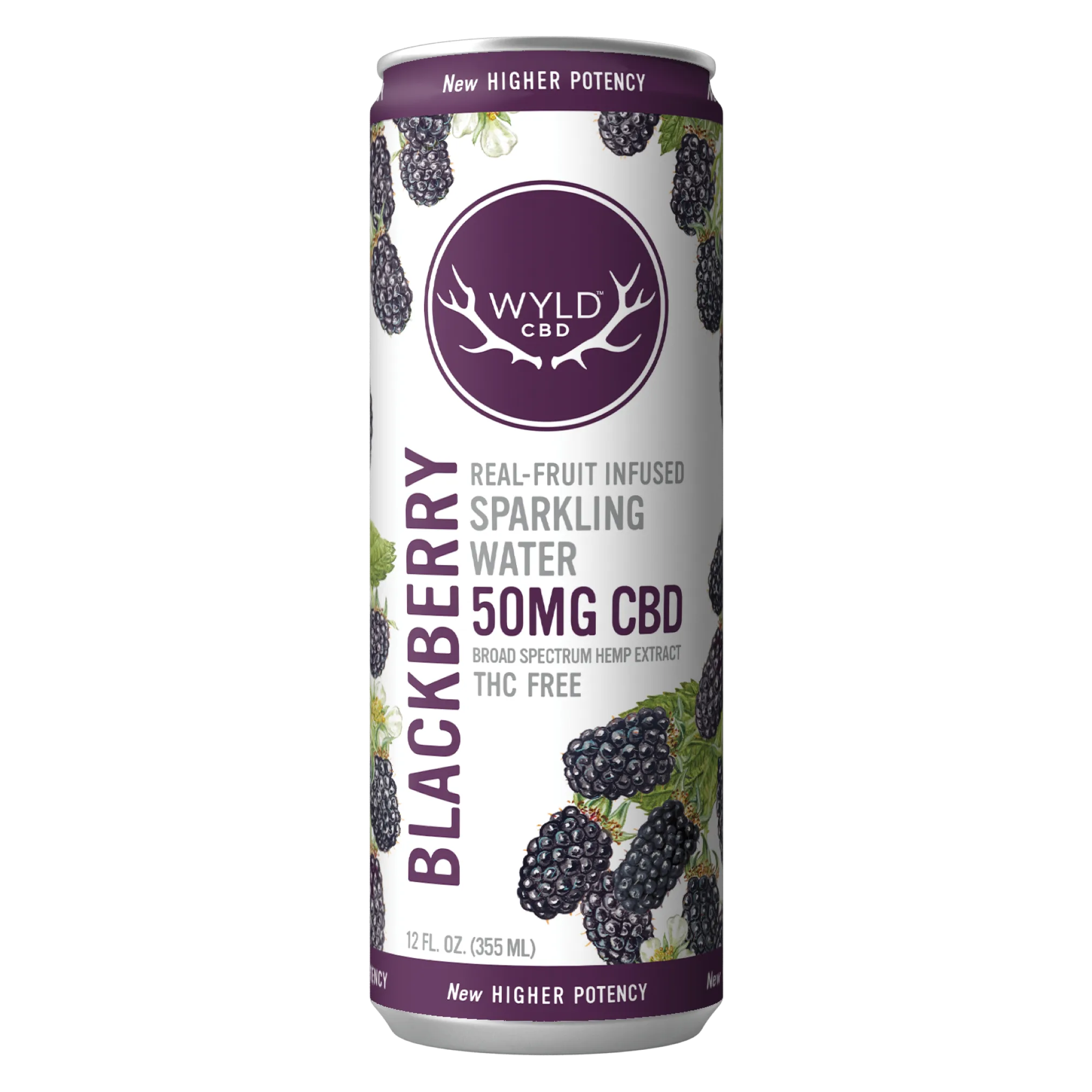 Wyld Blackberry 50mg CBD Sparkling Water Can