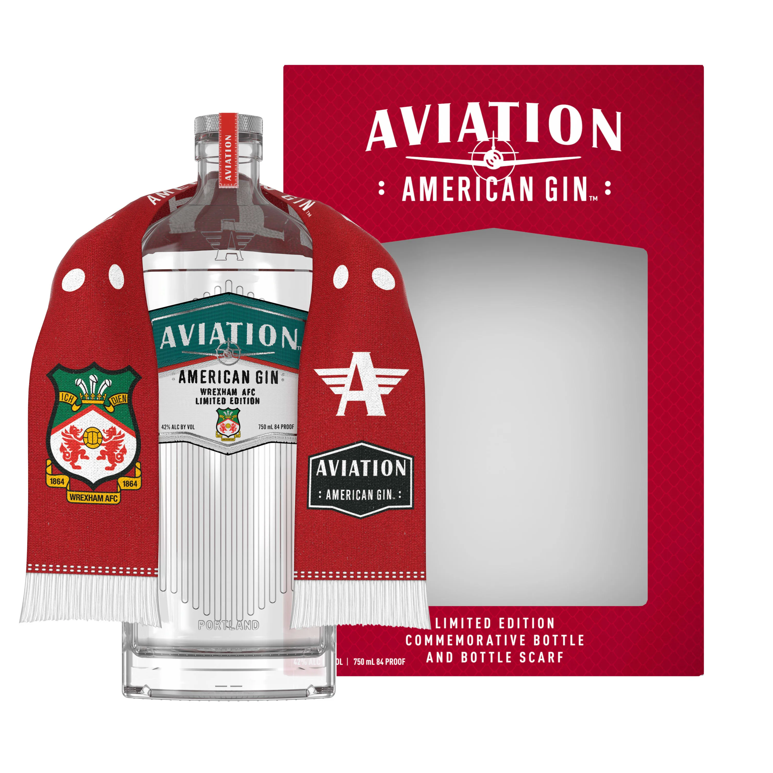 Aviation Gin Wrexham AFC Gift Set With Scarf