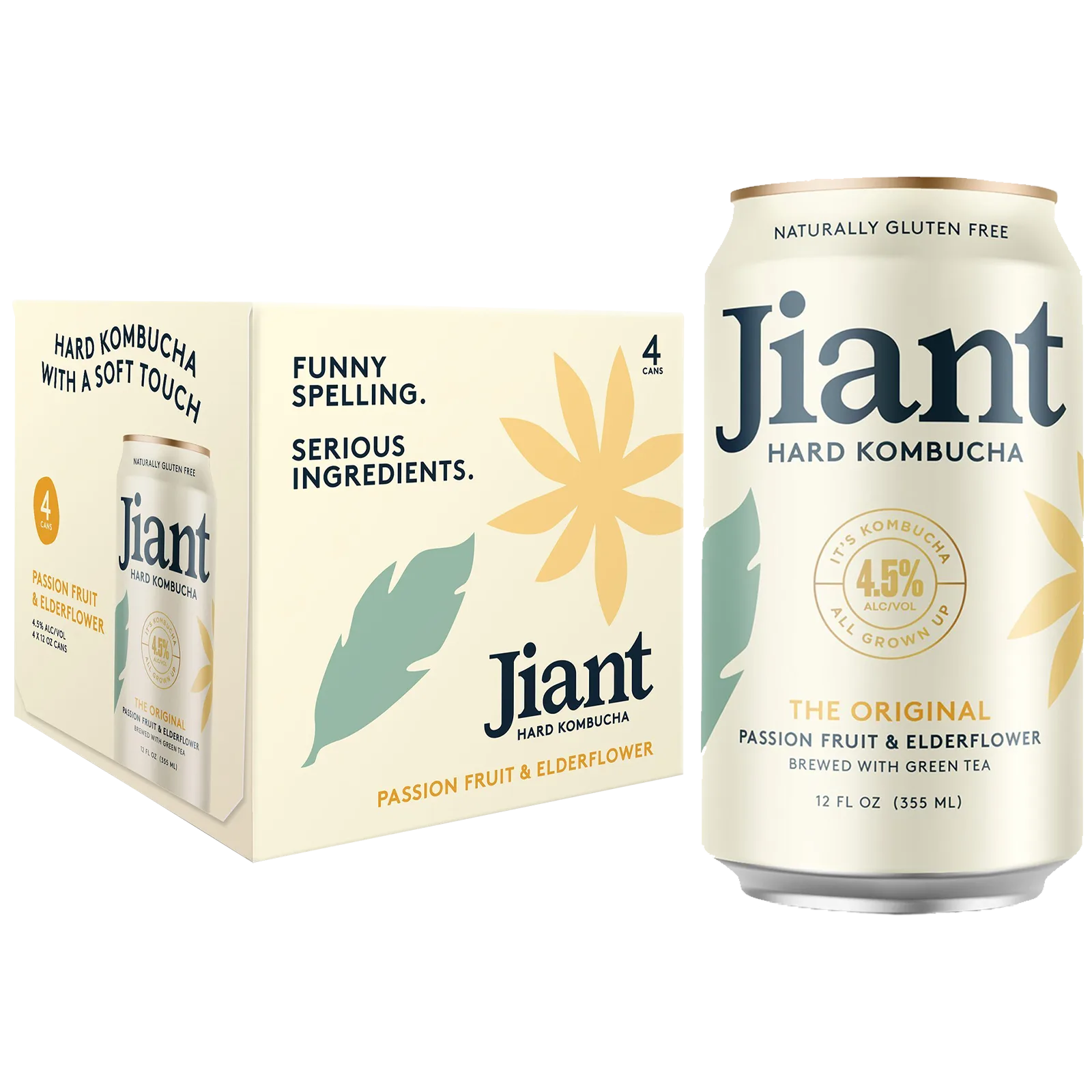 Jiant Original Hard Kombucha 4pk 12oz can 4.5% ABV