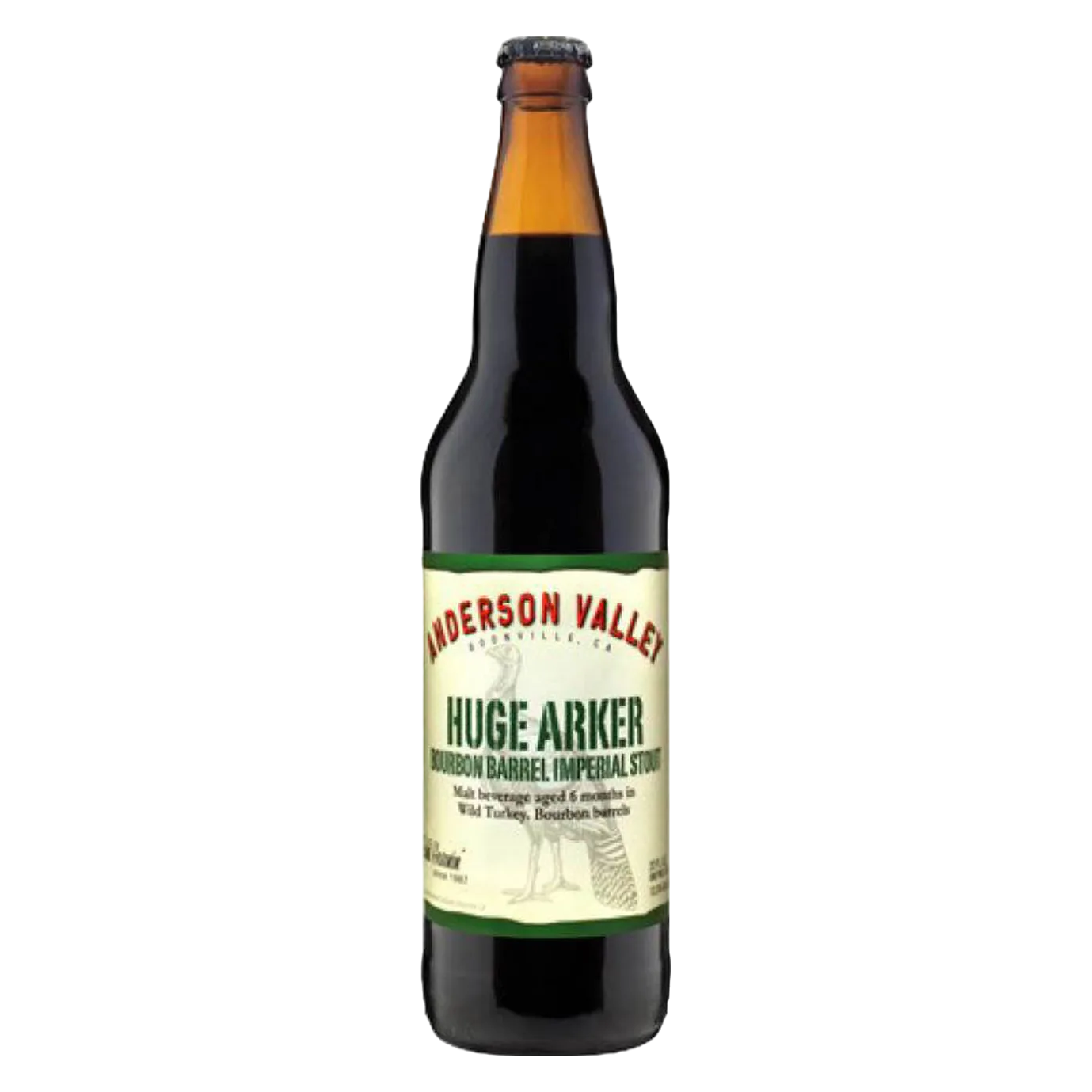 Anderson Valley Huge Arker Bourbon Barrel Imperial Stout Single 22oz Btl 13.5% ABV