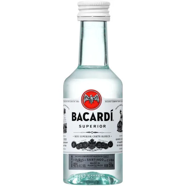 50Ml Mini Bacardi Superior Rum Puerto Rico