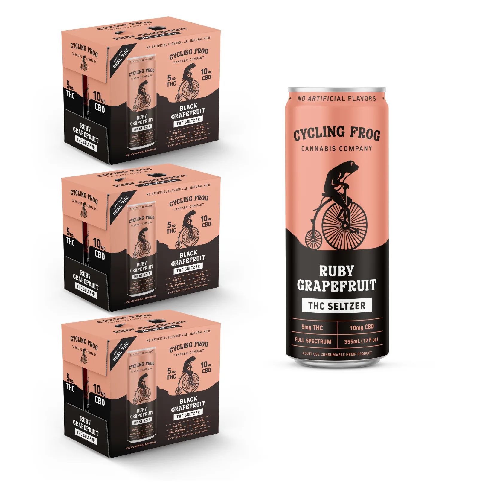 Cycling Frog 5mg THC Ruby Grapefruit Seltzer 24pk Can