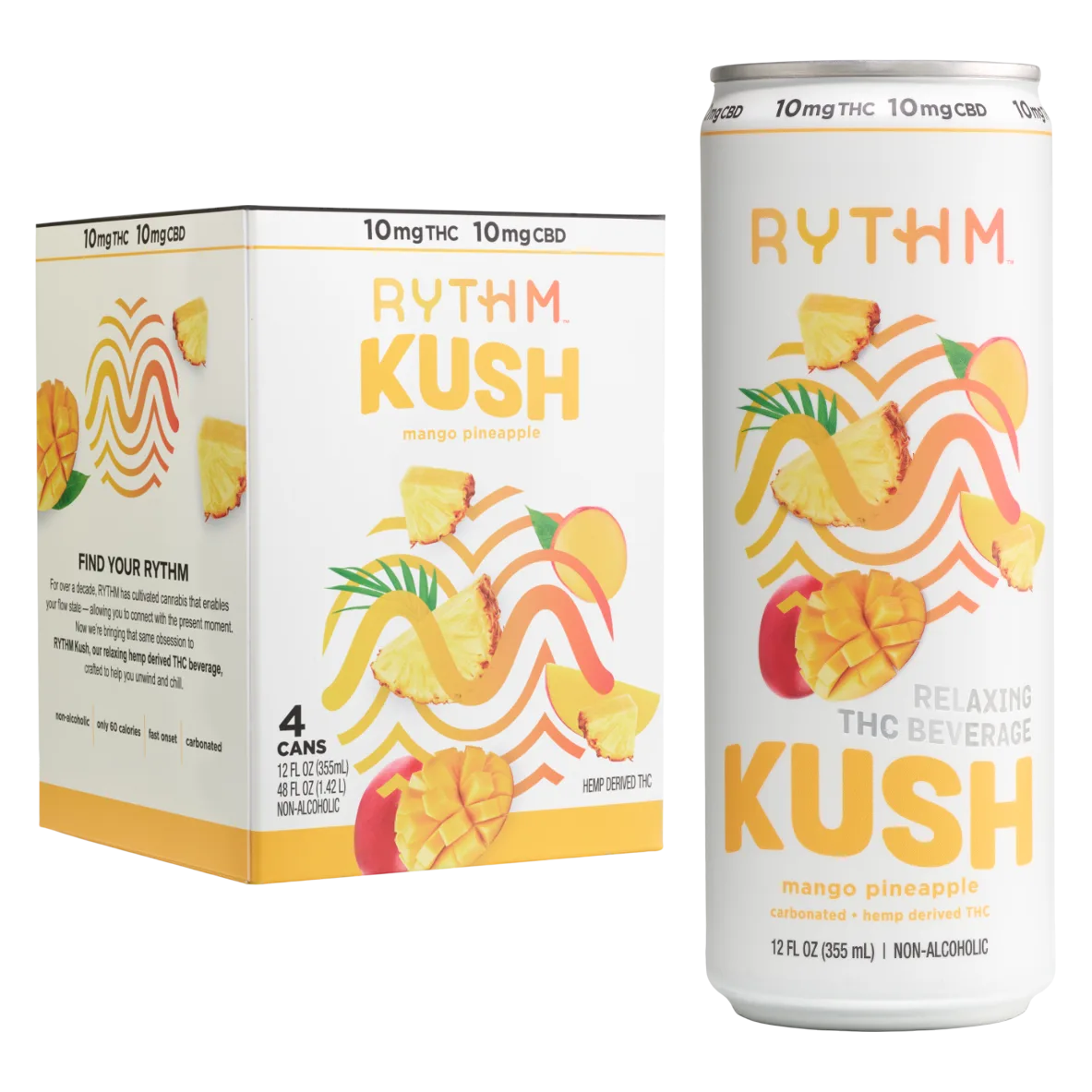 Rhythm Kush 10mg THC Mango Pineapple 4pk Can