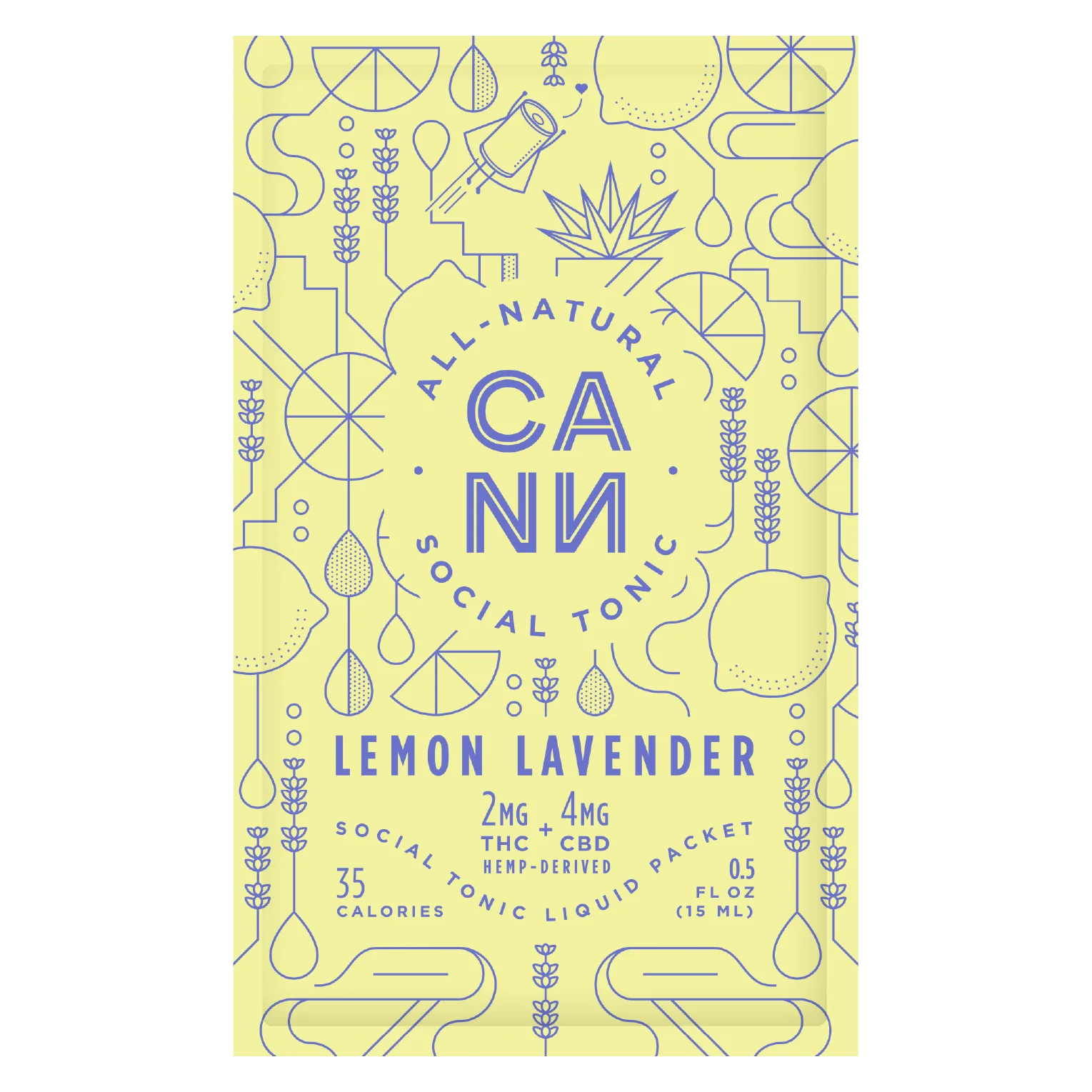 Cann 2mg THC Lemon Lavender Liquid Packets 0.5oz Packet