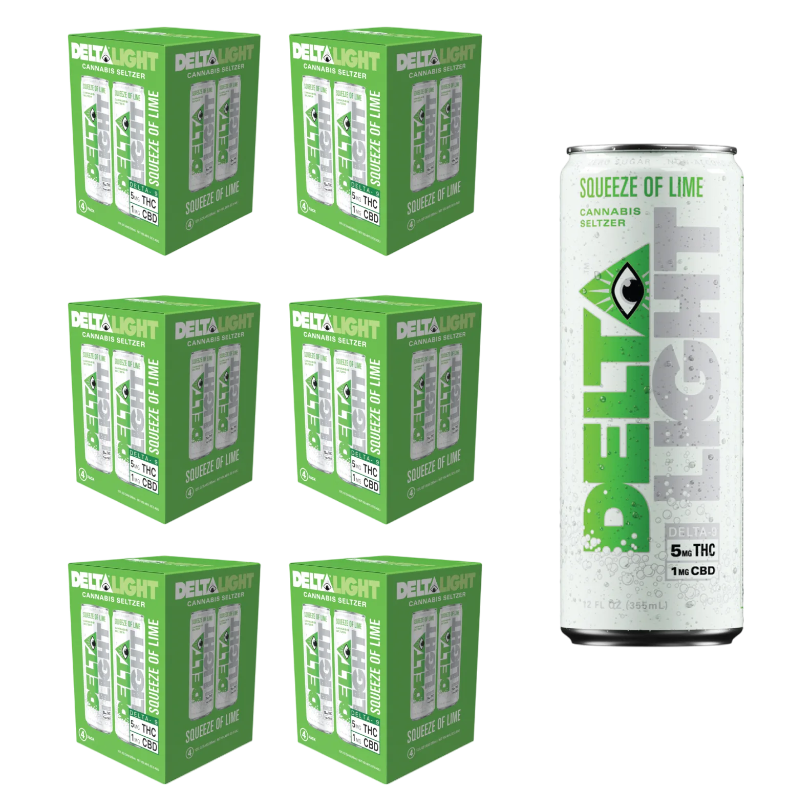 Delta Light 5mg THC Squeeze of Lime Seltzer 24pk Can