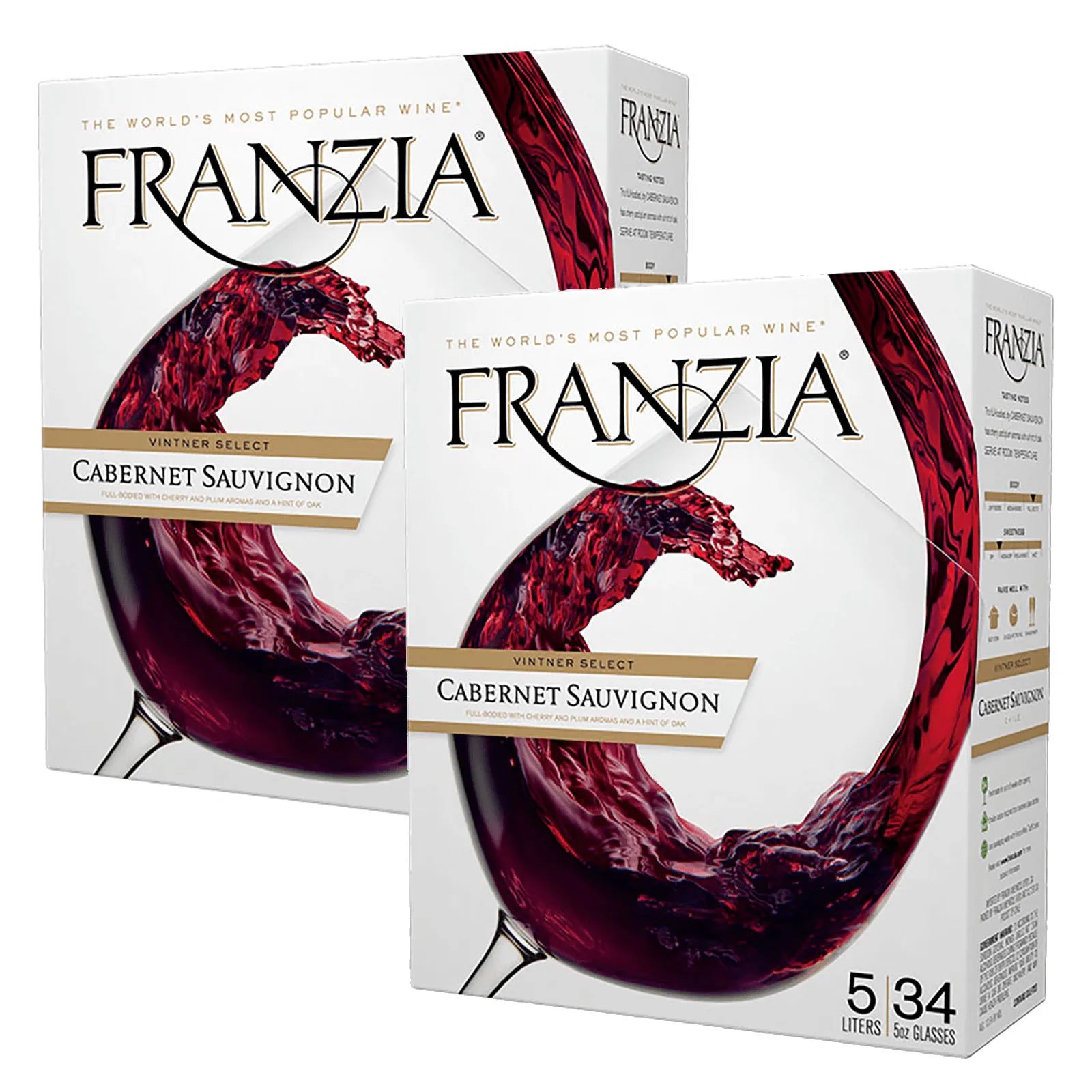 Two Franzia Cabernet Sauvignon 5 Liters