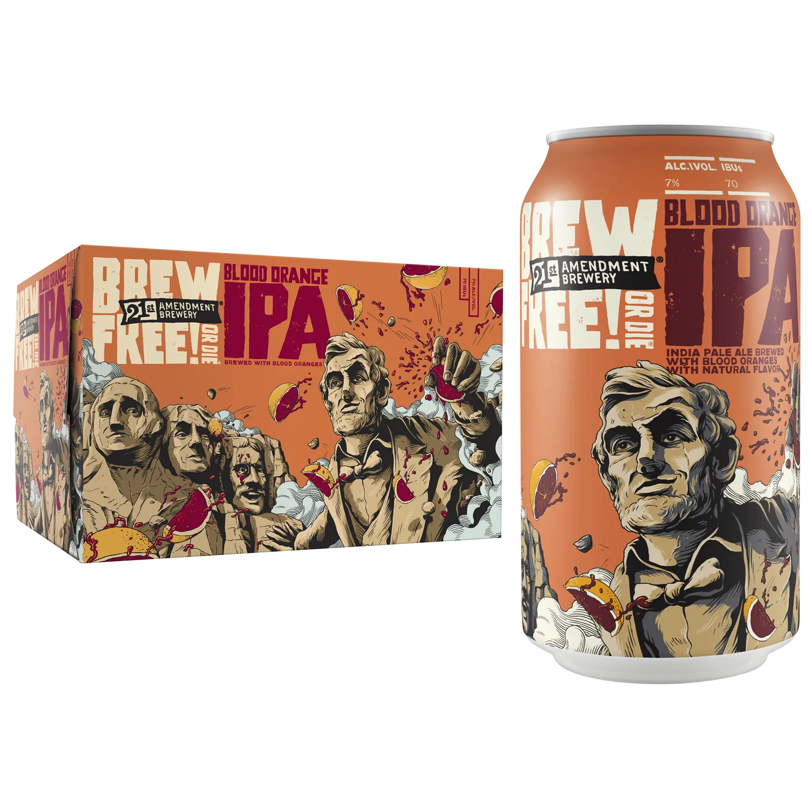 21st Amendment Blood Orange Brew Free! Or Die IPA 6pk Can 7.0% ABV