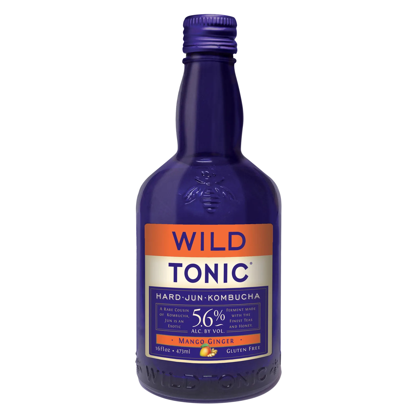 Wild Tonic Mango Ginger Kombucha Single 16oz Bottle
