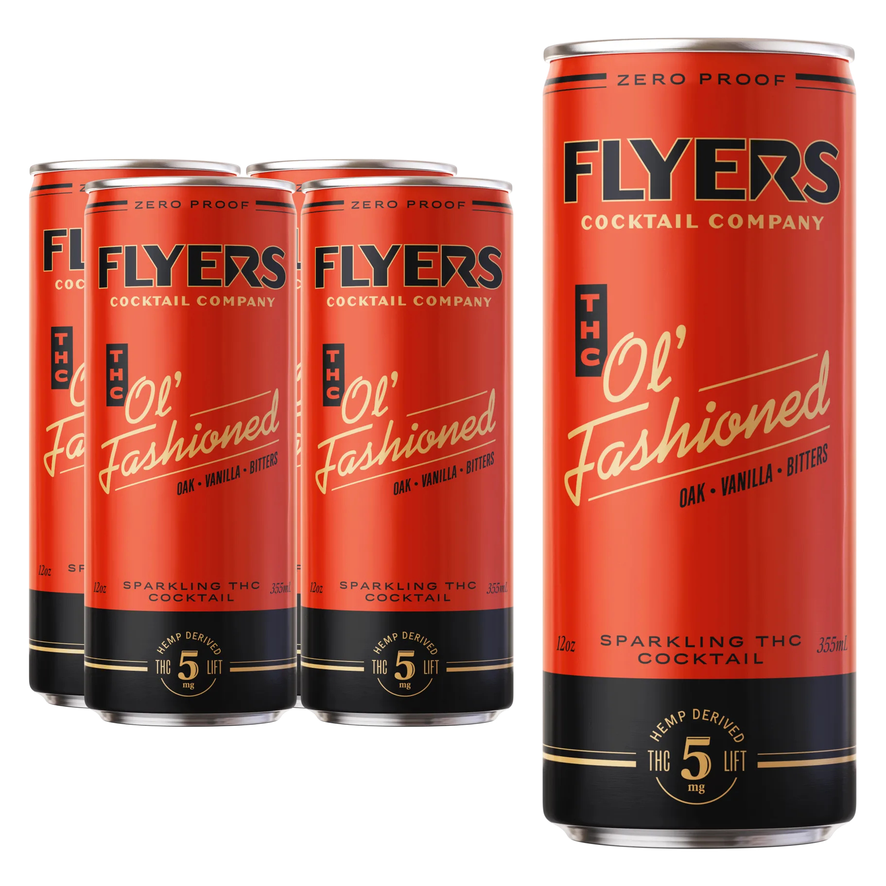 Flyers THC Ol' Fashioned House 5mg THC Cocktail 4pk Can