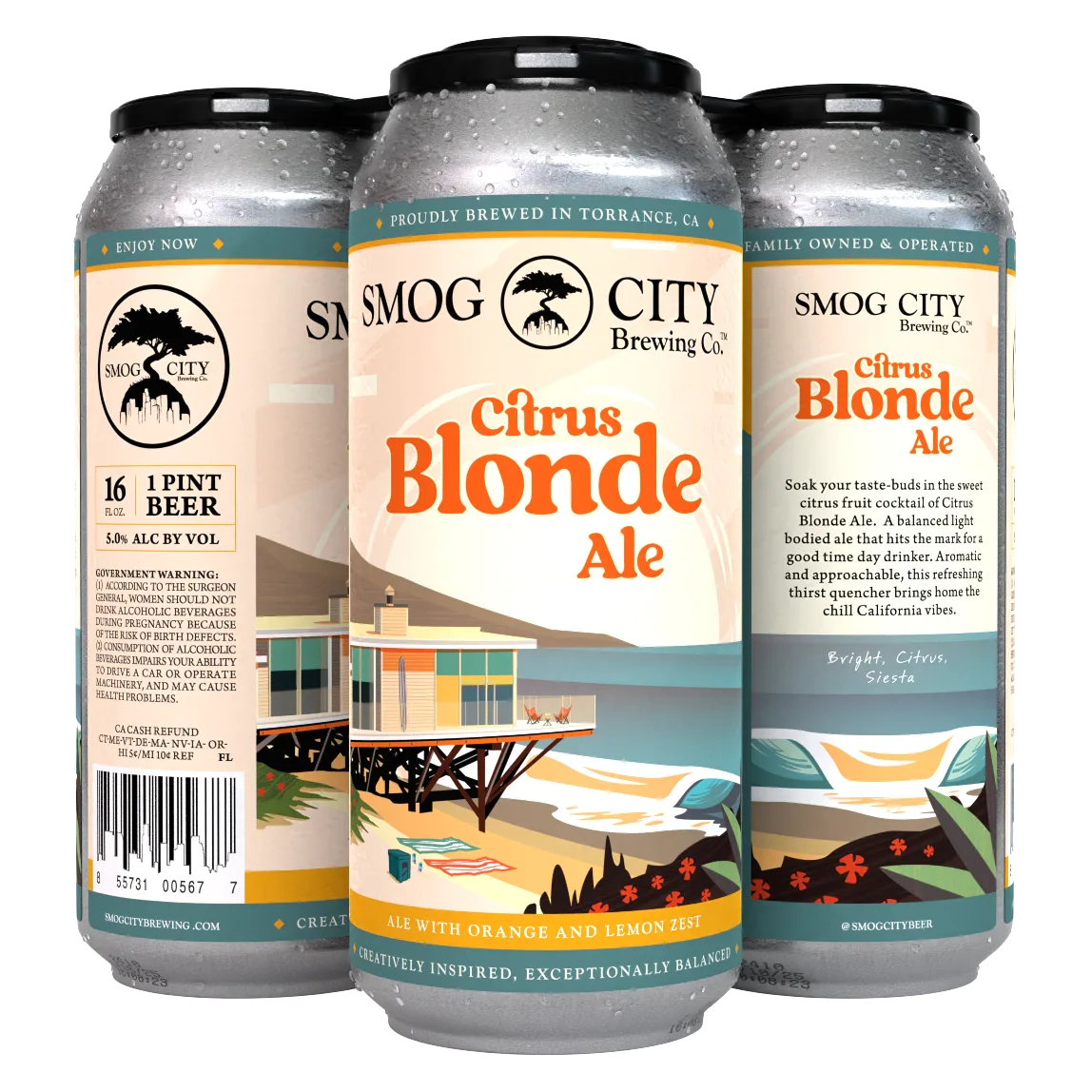 Smog City Citrus Blonde Ale 4pk 16oz Cans