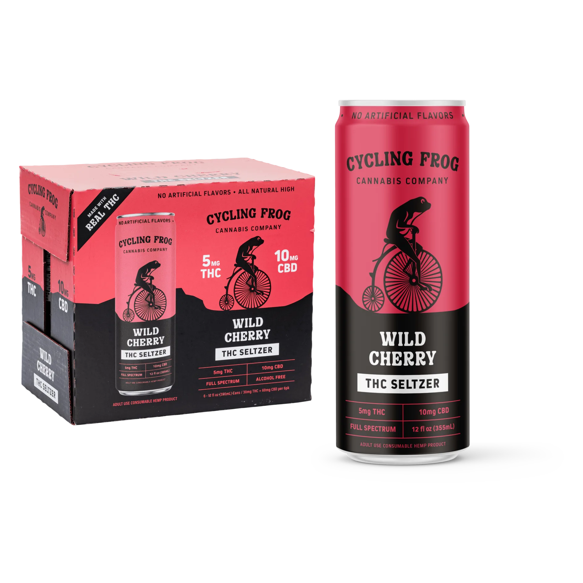 Cycling Frog 5mg THC Wild Cherry Seltzer 6pk Can
