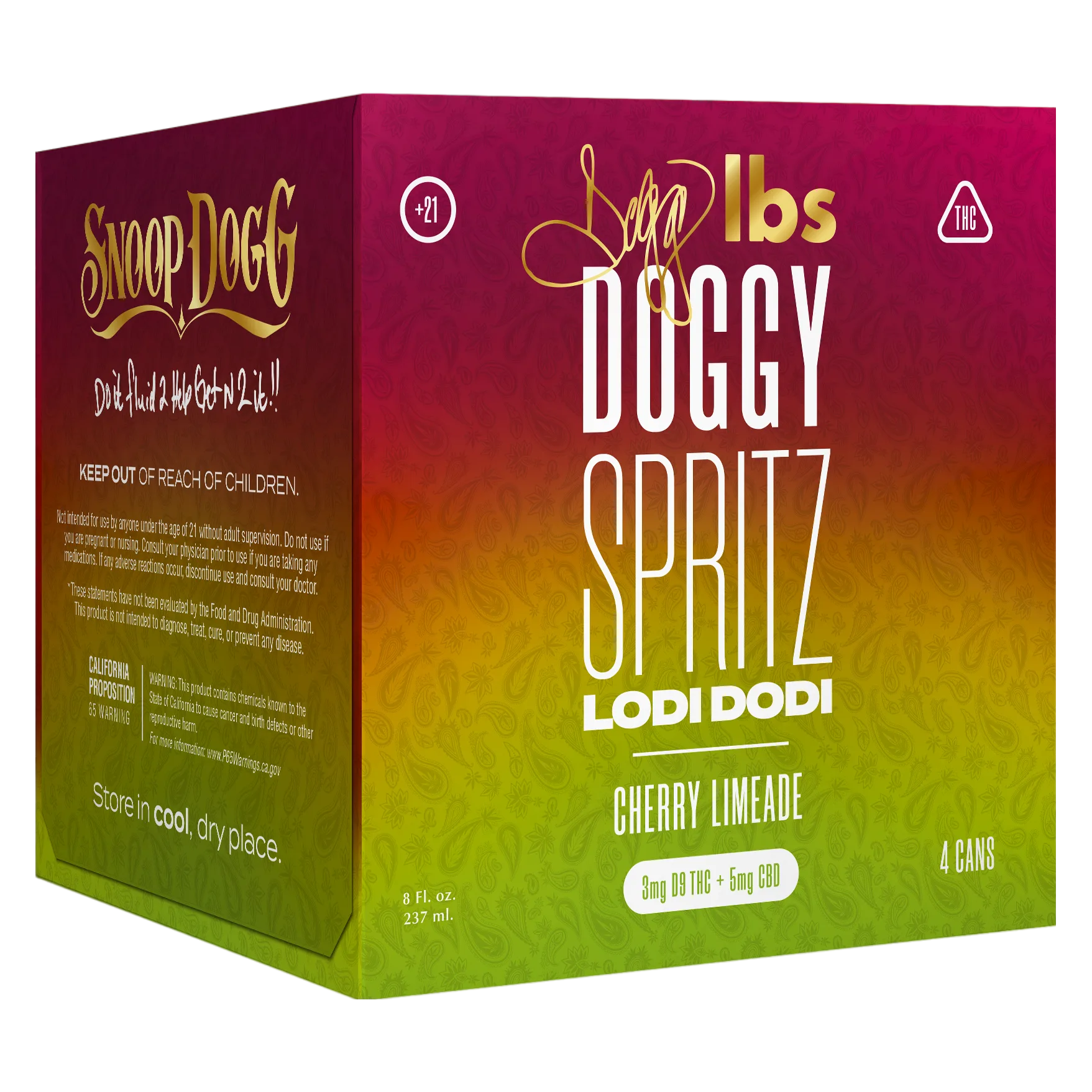 Snoop Dogg's Doggy Spritz Cherry Limeade 7mg THC Drink 4pk