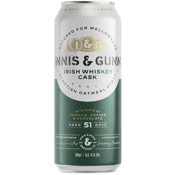 Innis And Gunn Irish Whiskey Cask Scottish Oatmeal Stout 16Oz 4 Pack Cans