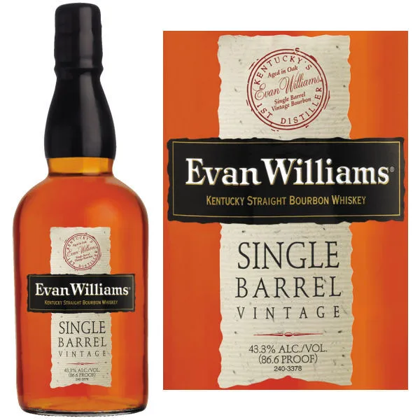 Evan Williams Vintage Single Barrel Kentucky Straight Bourbon Whiskey