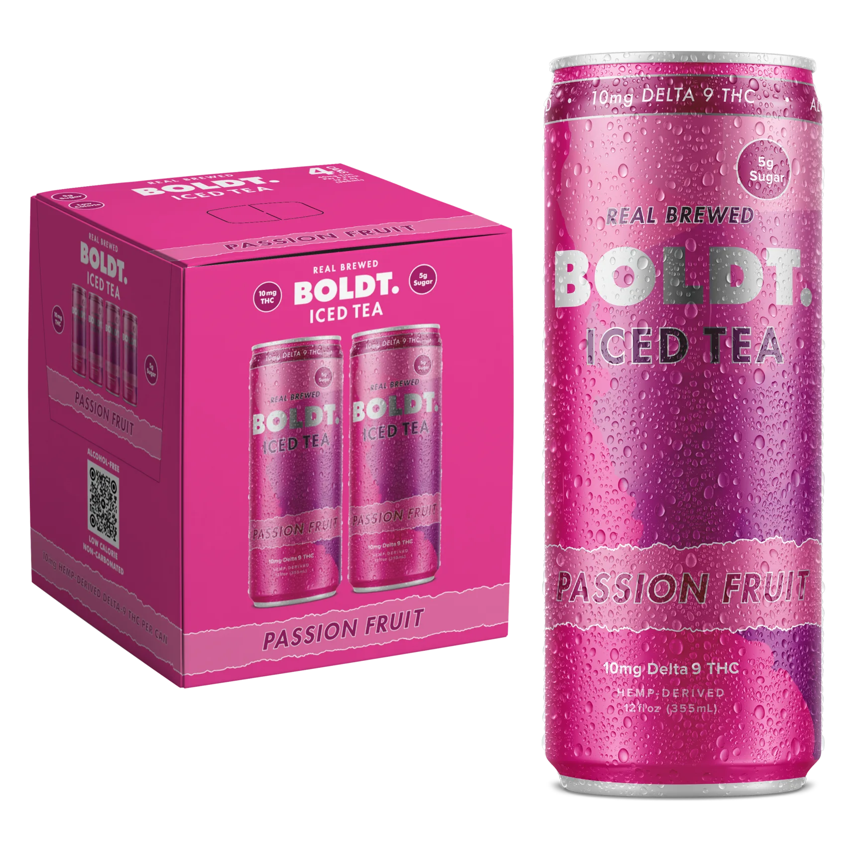 BOLDT 10mg THC Low Sugar Passion Fruit Iced Tea 4pk Can