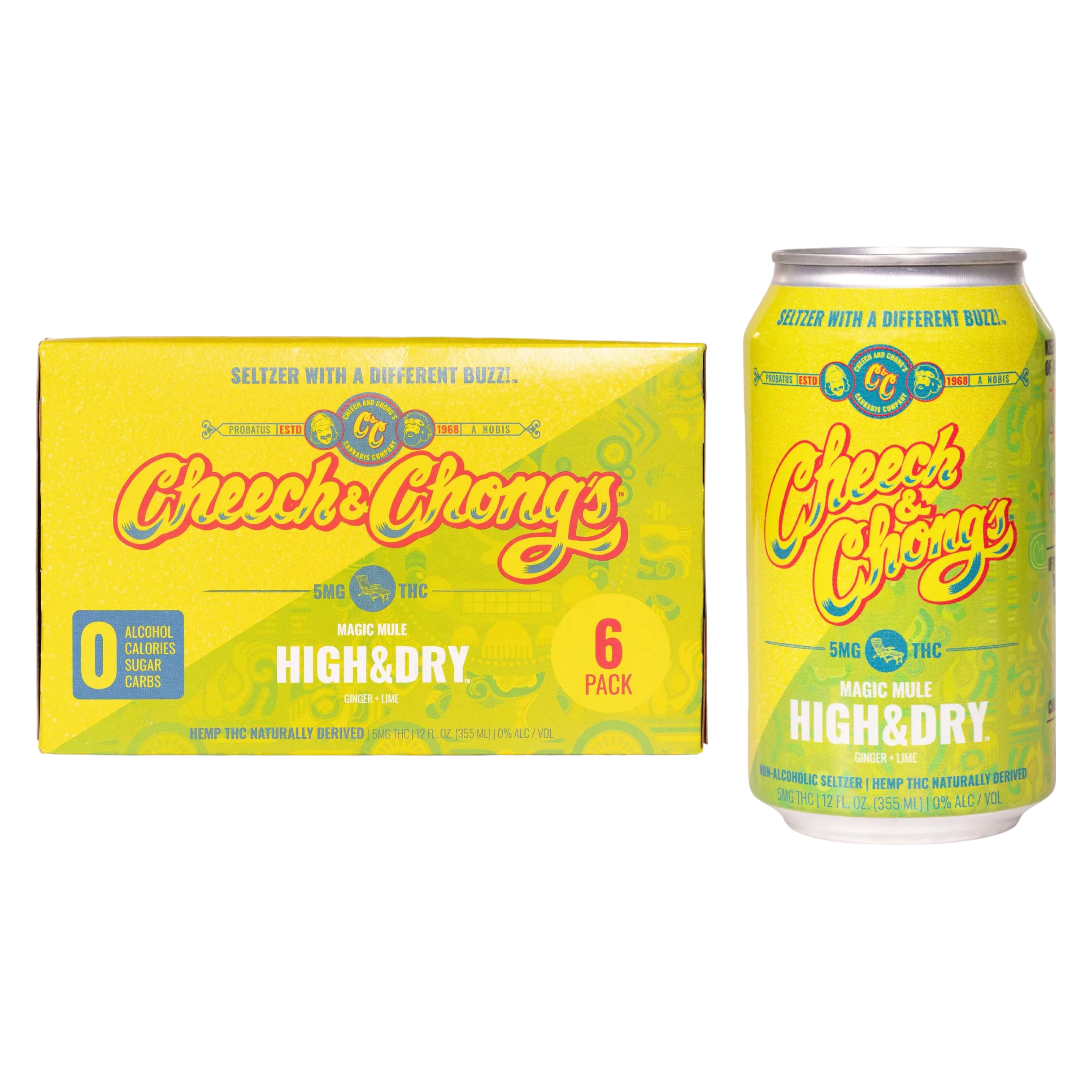 Cheech & Chong's 5mg THC High & Dry Magic Mule Seltzer 6pk Can