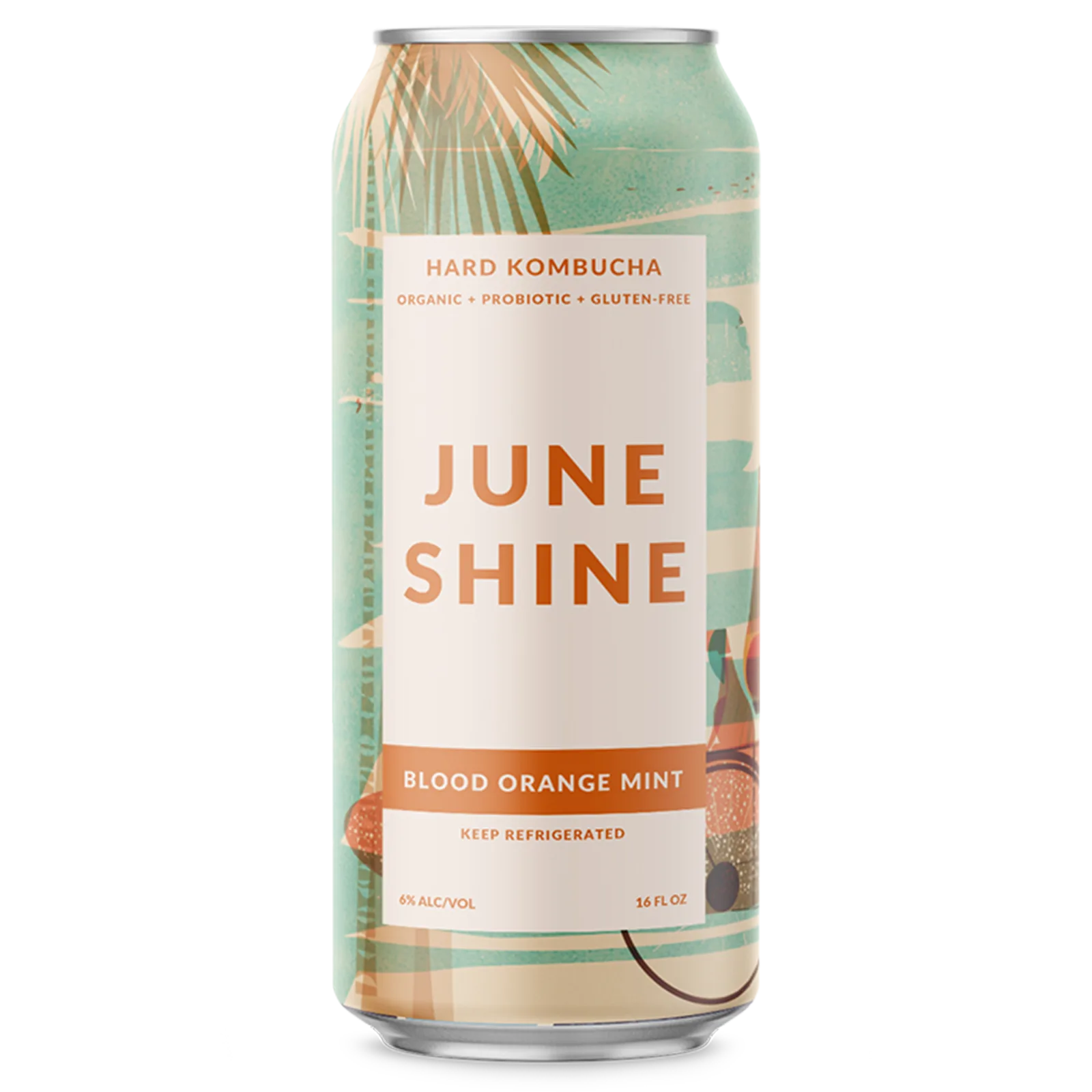 JuneShine Blood Orange Mint Hard Kombucha Single 16oz Can 6.0% ABV