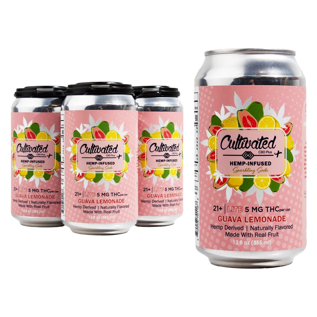 Cultivated Guava Lemonade 5mg THC Drink 4pk Can