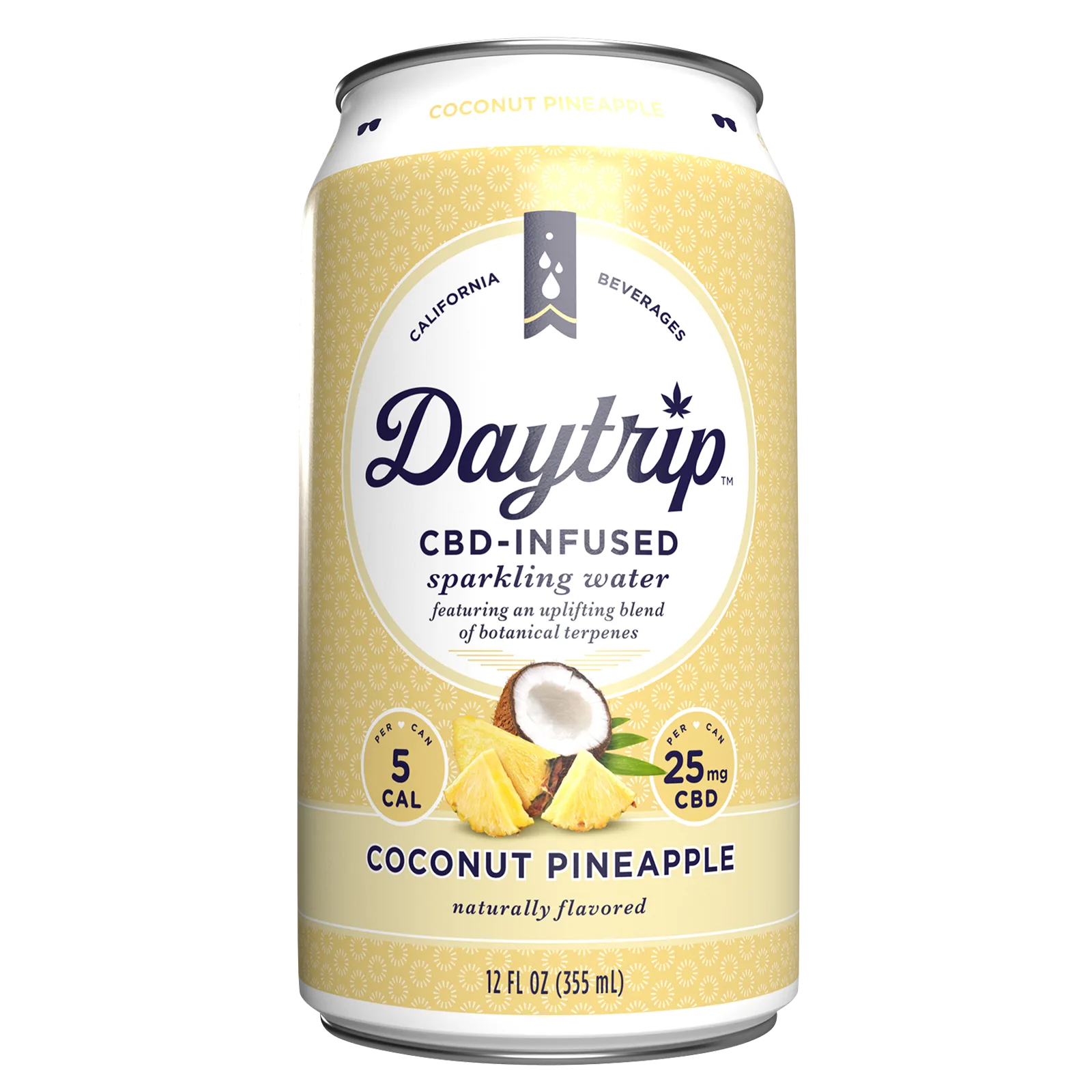 Daytrip Coconut Pineapple 25mg CBD Sparkling Water Can