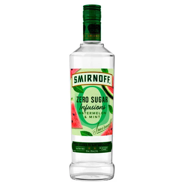Smirnoff Infusions Zero Sugar Watermelon And Mint Vodka 750Ml