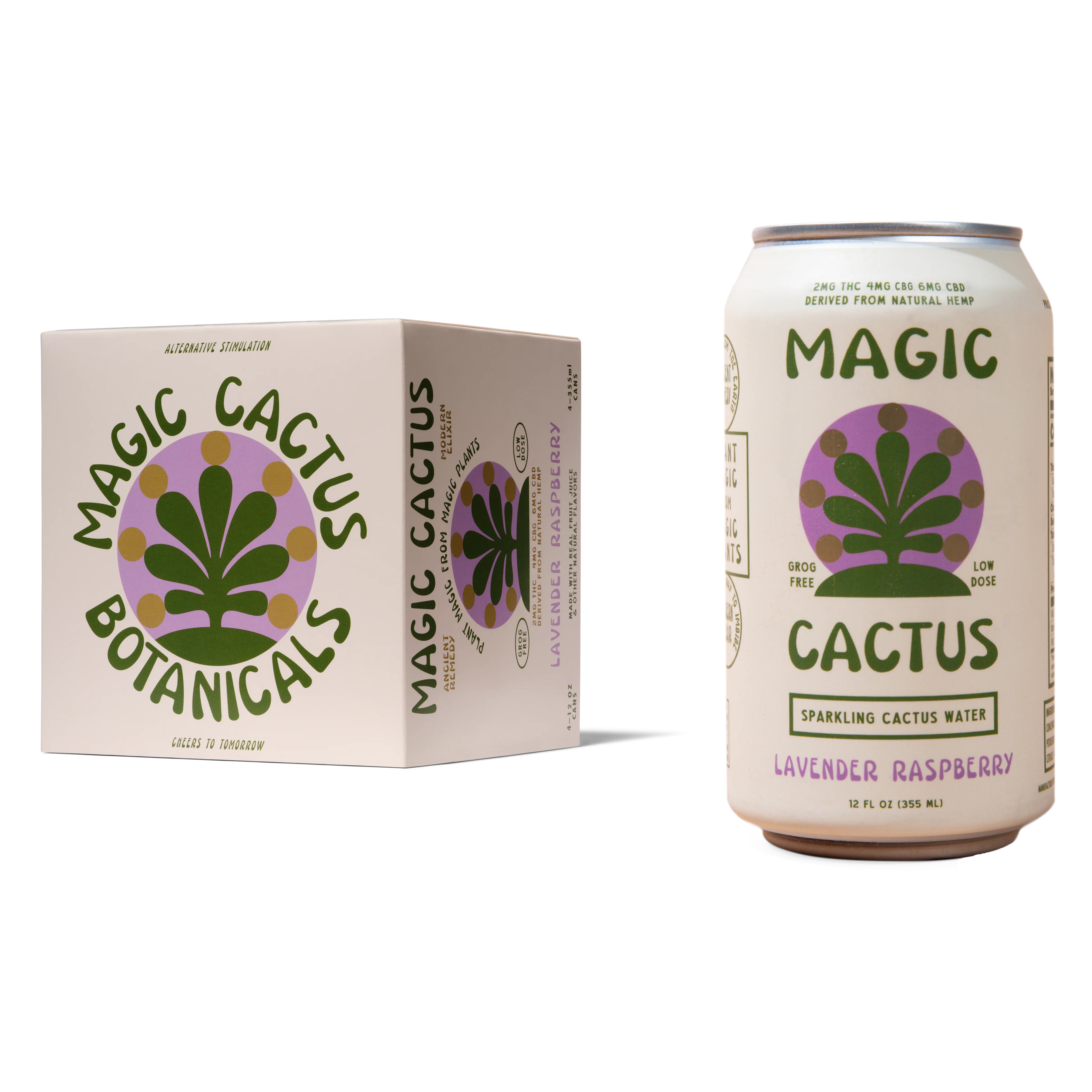 Magic Cactus 2mg THC Lavender Raspberry 4pk Cans