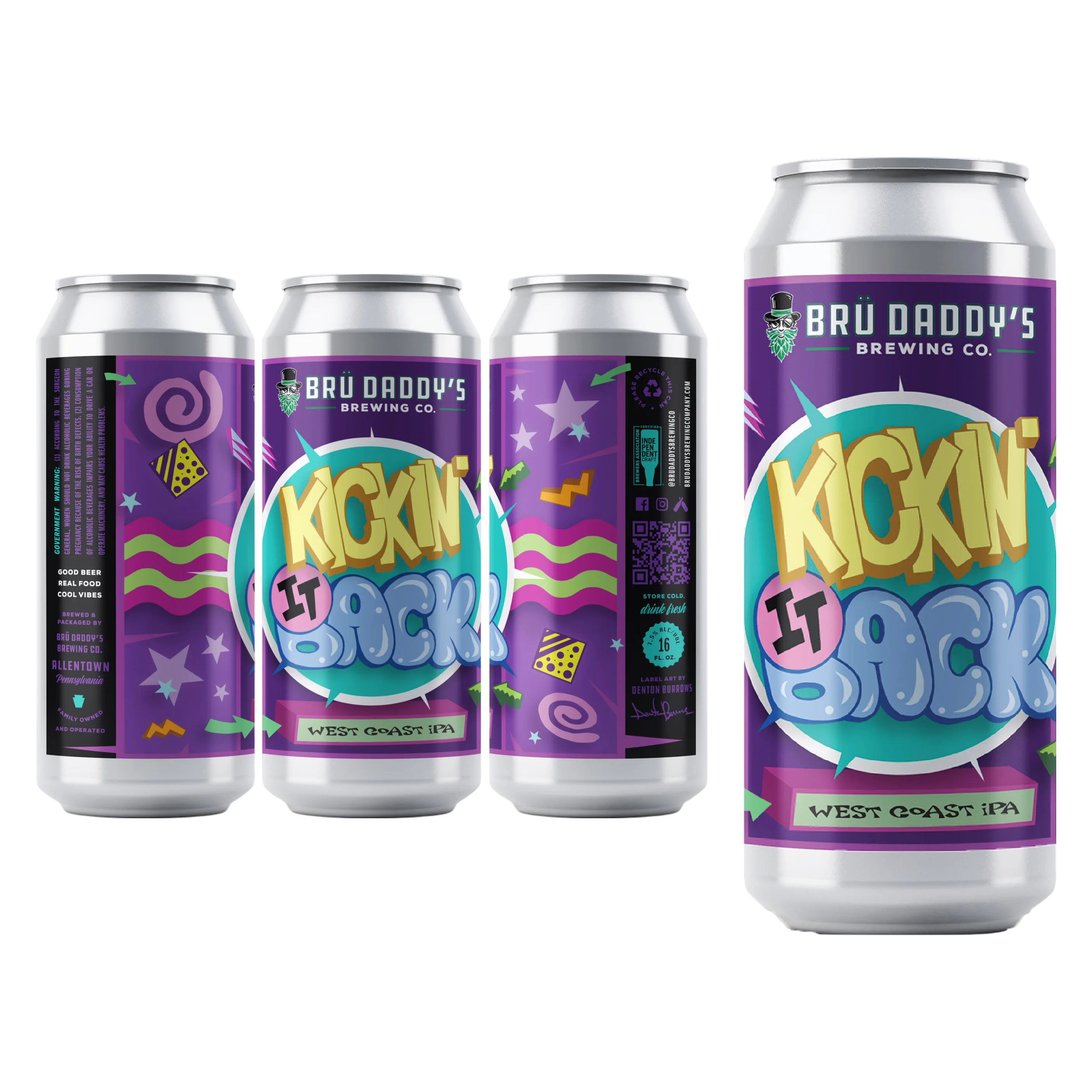 Bru Daddy's Kickin Back IPA 4pk 16oz Can 7.5% ABV