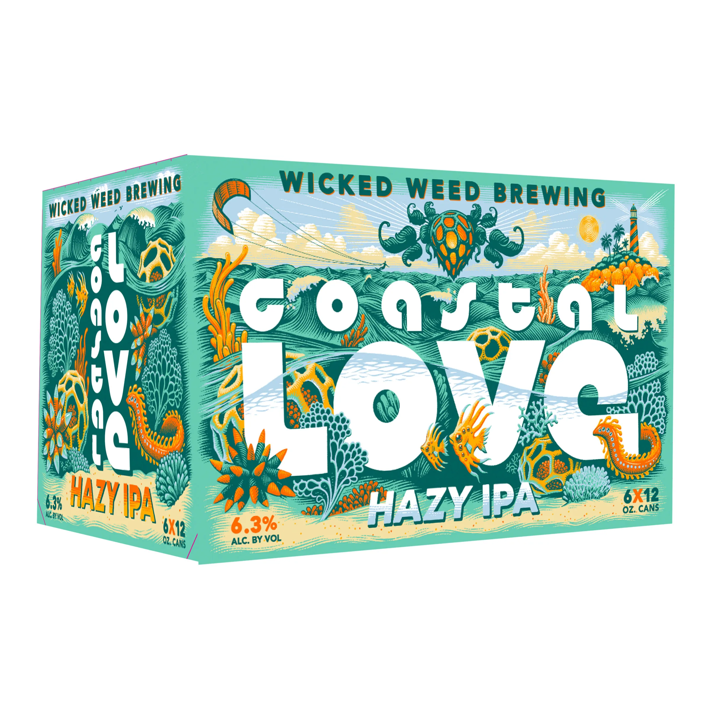 Wicked Weed Coastal Love Hazy IPA 6pk Can 6.3% ABV