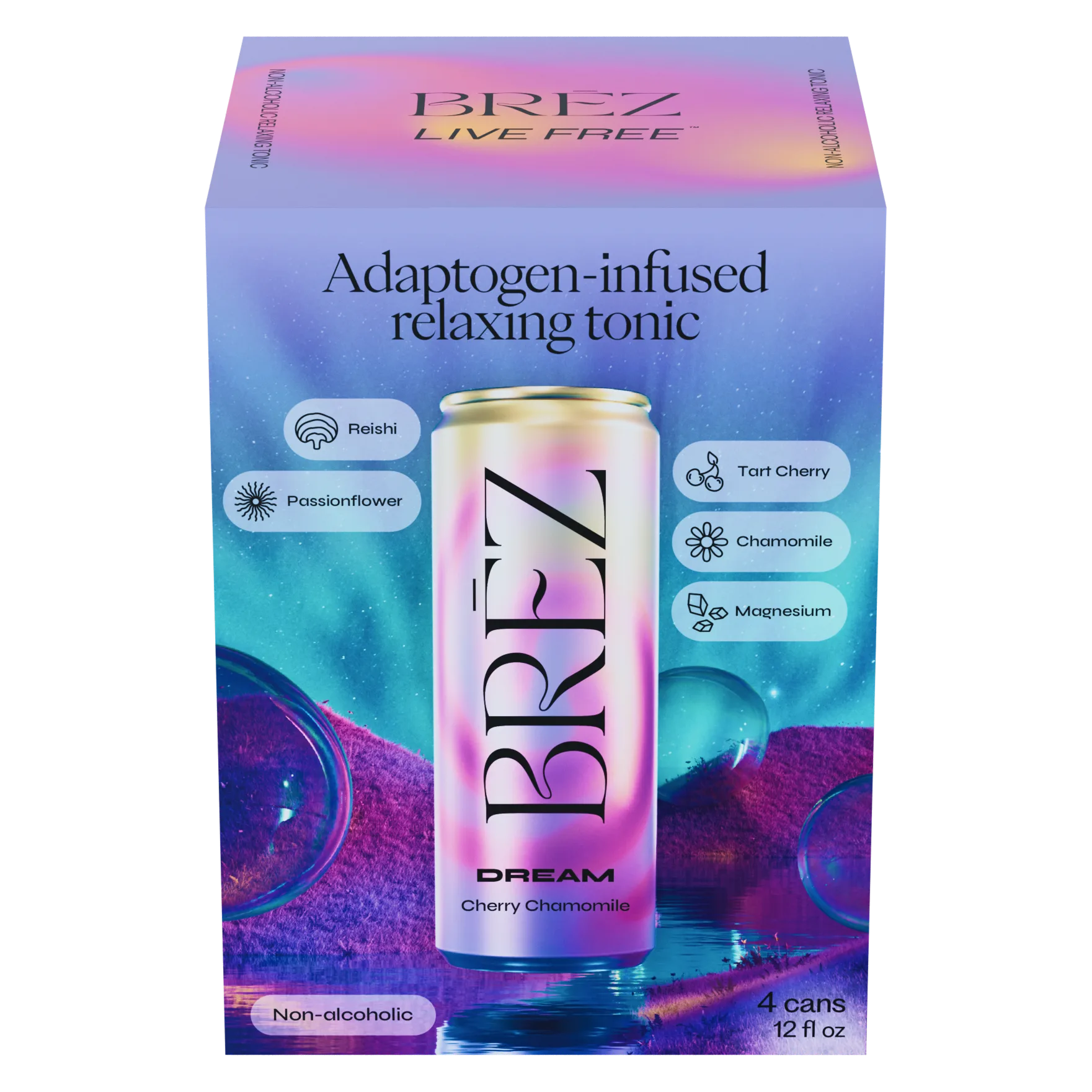 Brez Dream Reishi & Passionflower Relaxing Tonic 48pk Can Cherry Chamomile