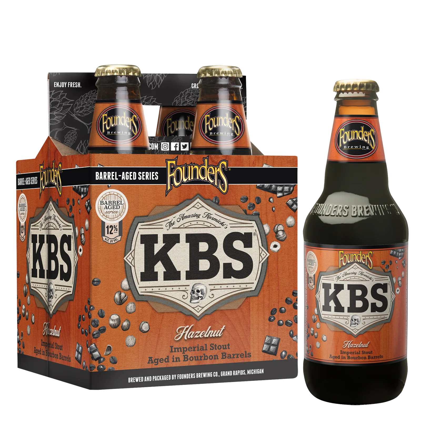 Founders KBS Hazelnut Imperial Stout 4pk Bottles