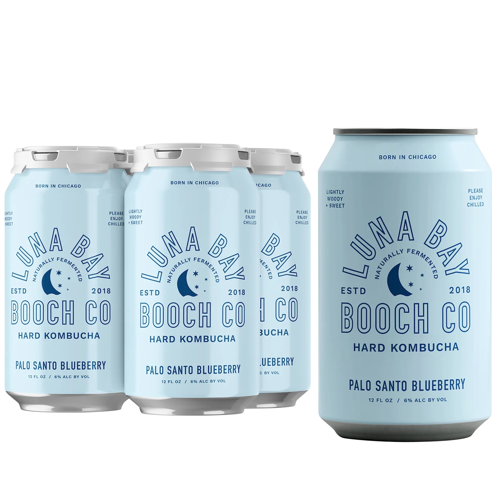 DNU Luna Bay Palo Santo Blueberry Hard Kombucha 4pk 12oz Can 6.0% ABV
