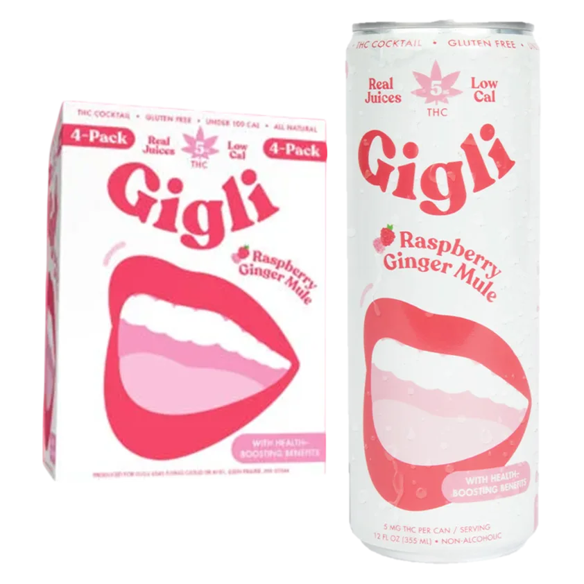 Gigli 5mg THC Raspberry Ginger Mule 4pk Can