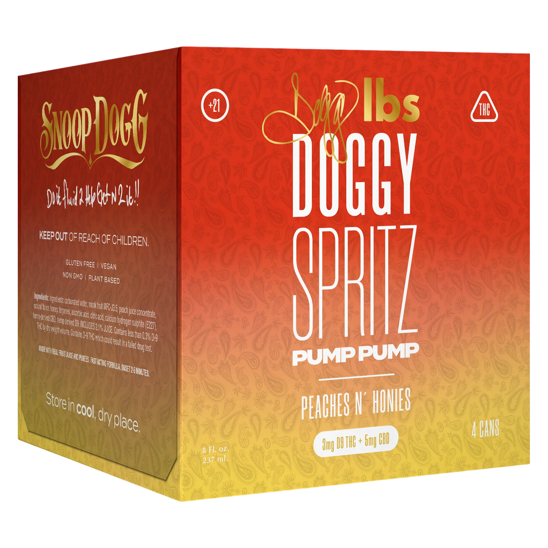 Snoop Dogg's Doggy Spritz Peaches N Honies 7mg THC Drink 4pk