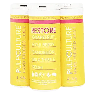 Pulp Culture Hard Pressed Juice RESTORE 4pk 12oz Can