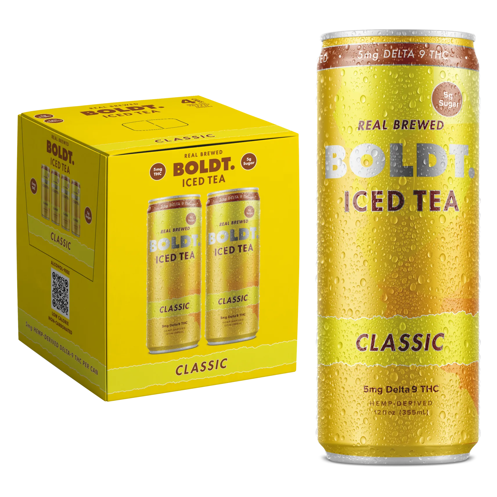 BOLDT 5mg THC Low Sugar Classic Iced Tea 4pk Can