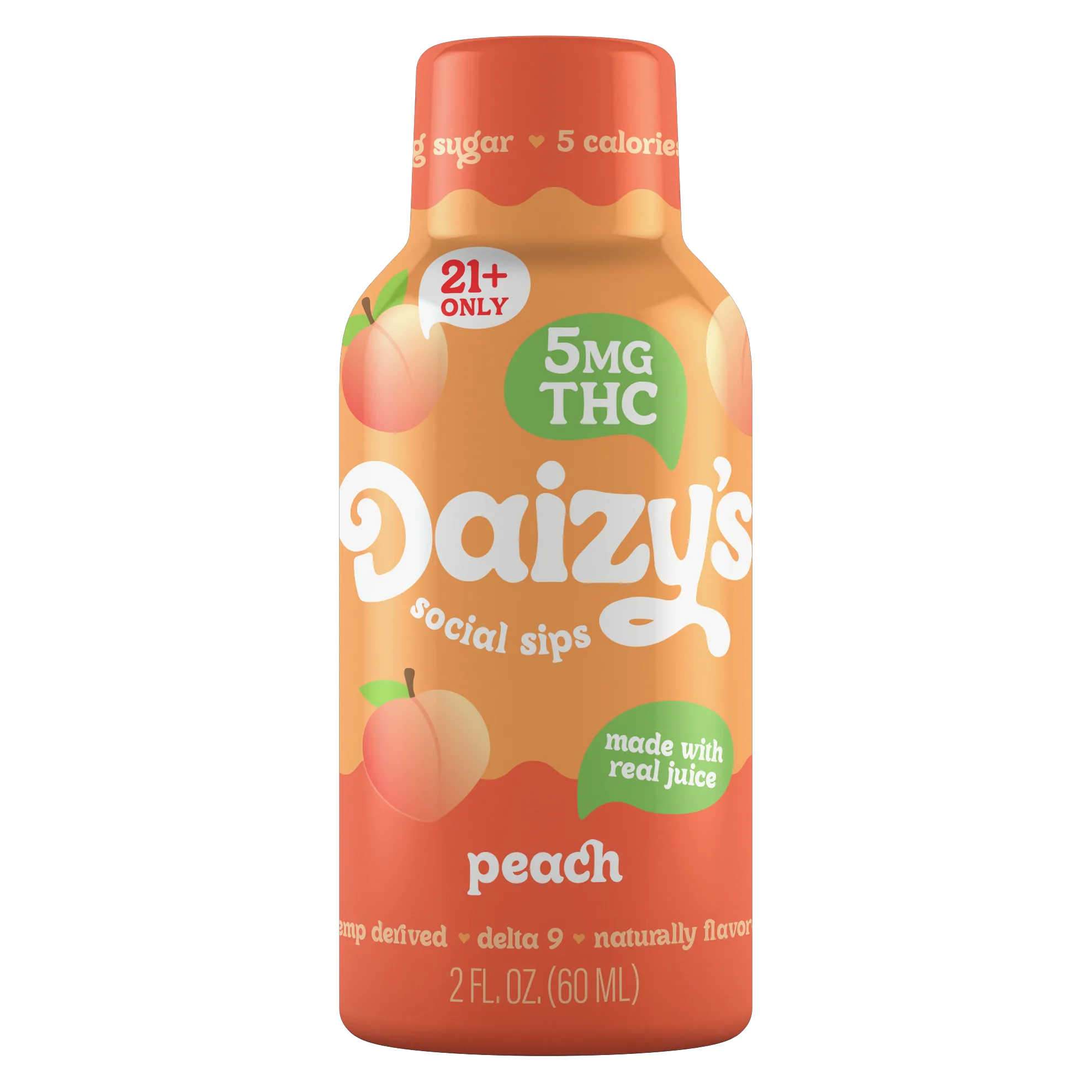Daizy's 5mg THC Peach Sips 2oz Btl