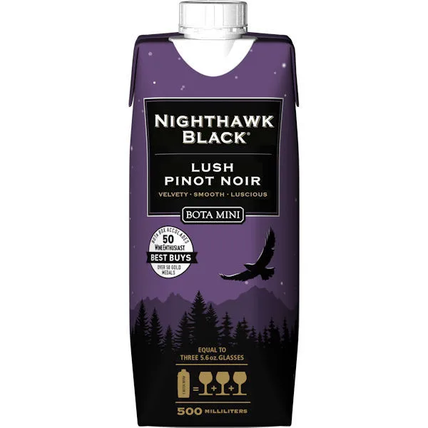 Bota Mini Nighthawk Black Lush Pinot Noir 500Ml
