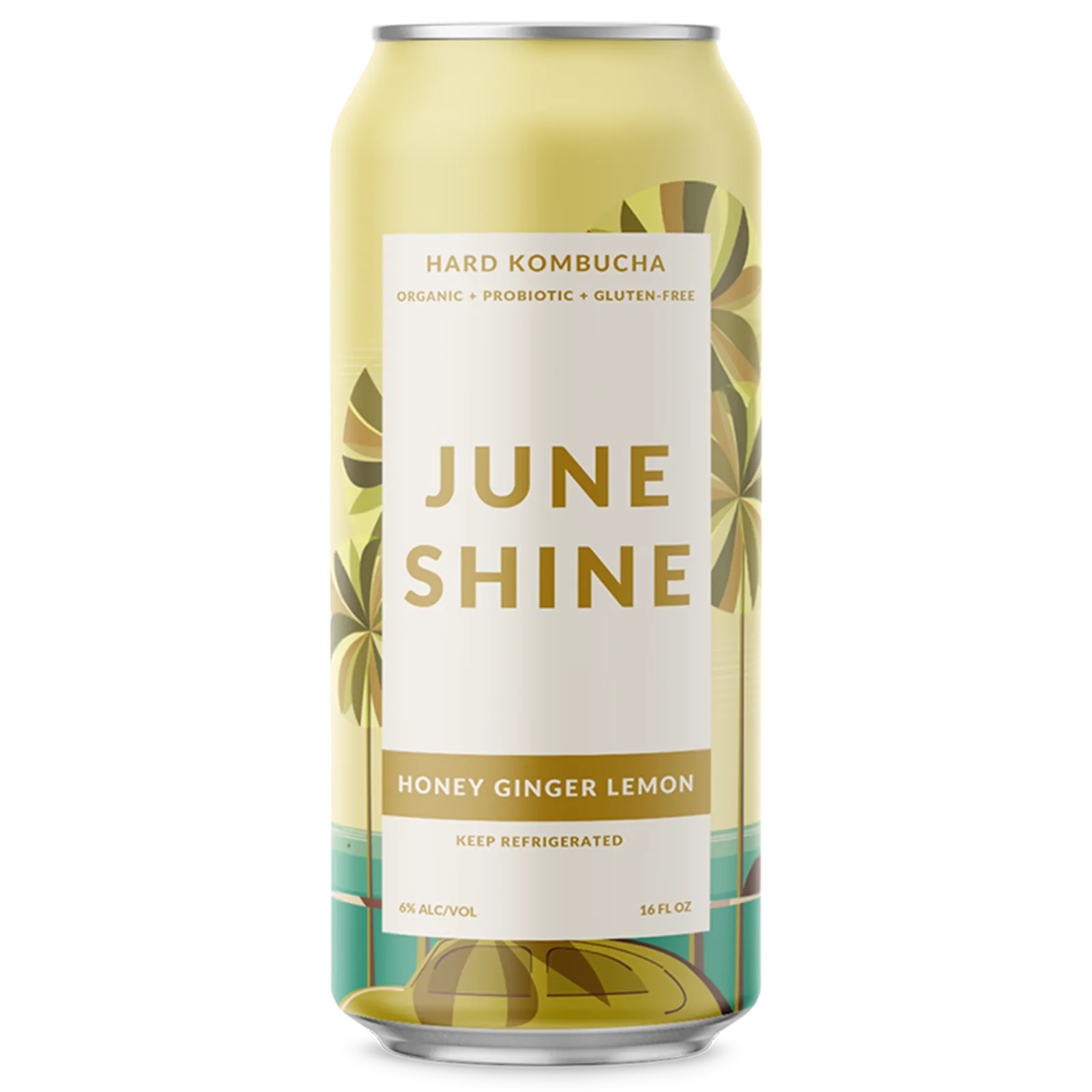 JuneShine Honey Ginger Lemon Hard Kombucha Single 16oz Can 6.0% ABV