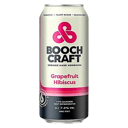 Boochcraft Kombucha Grapefruit Hibiscus Single 16oz Can