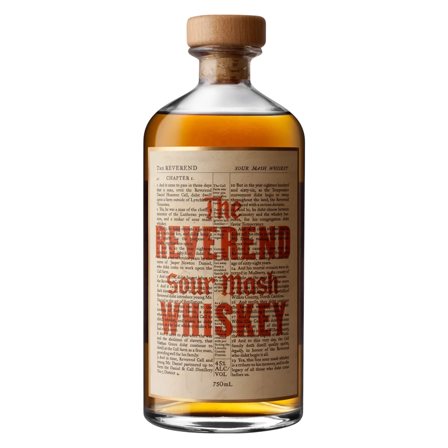The Reverand Sour Mash Whiskey 45% ABV