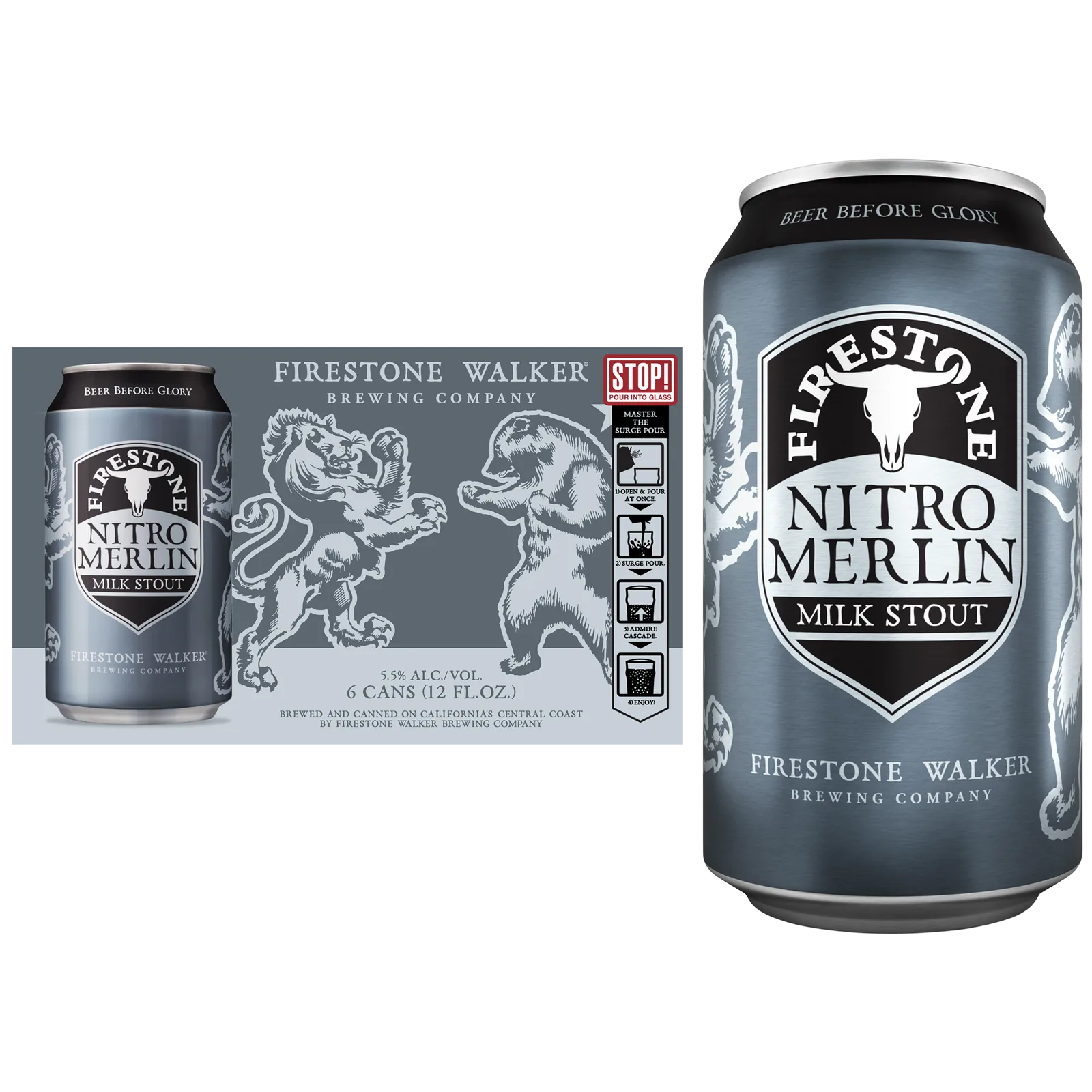 Firestone Nitro Merlin Milk Stout 6pk Can 5.5% ABV