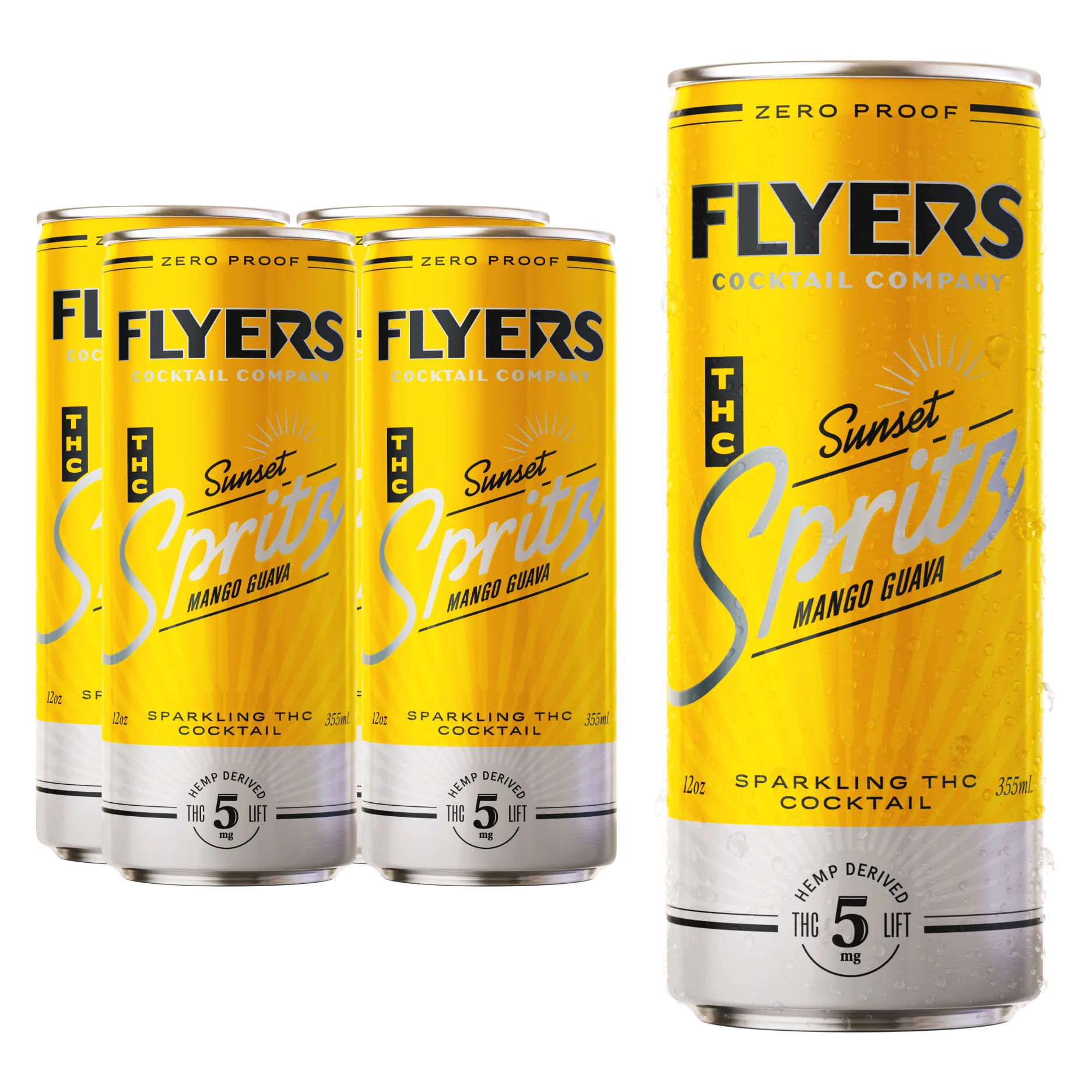 Flyers THC Mango Guava Sunset Spritz 5mg THC Cocktail 4pk Can